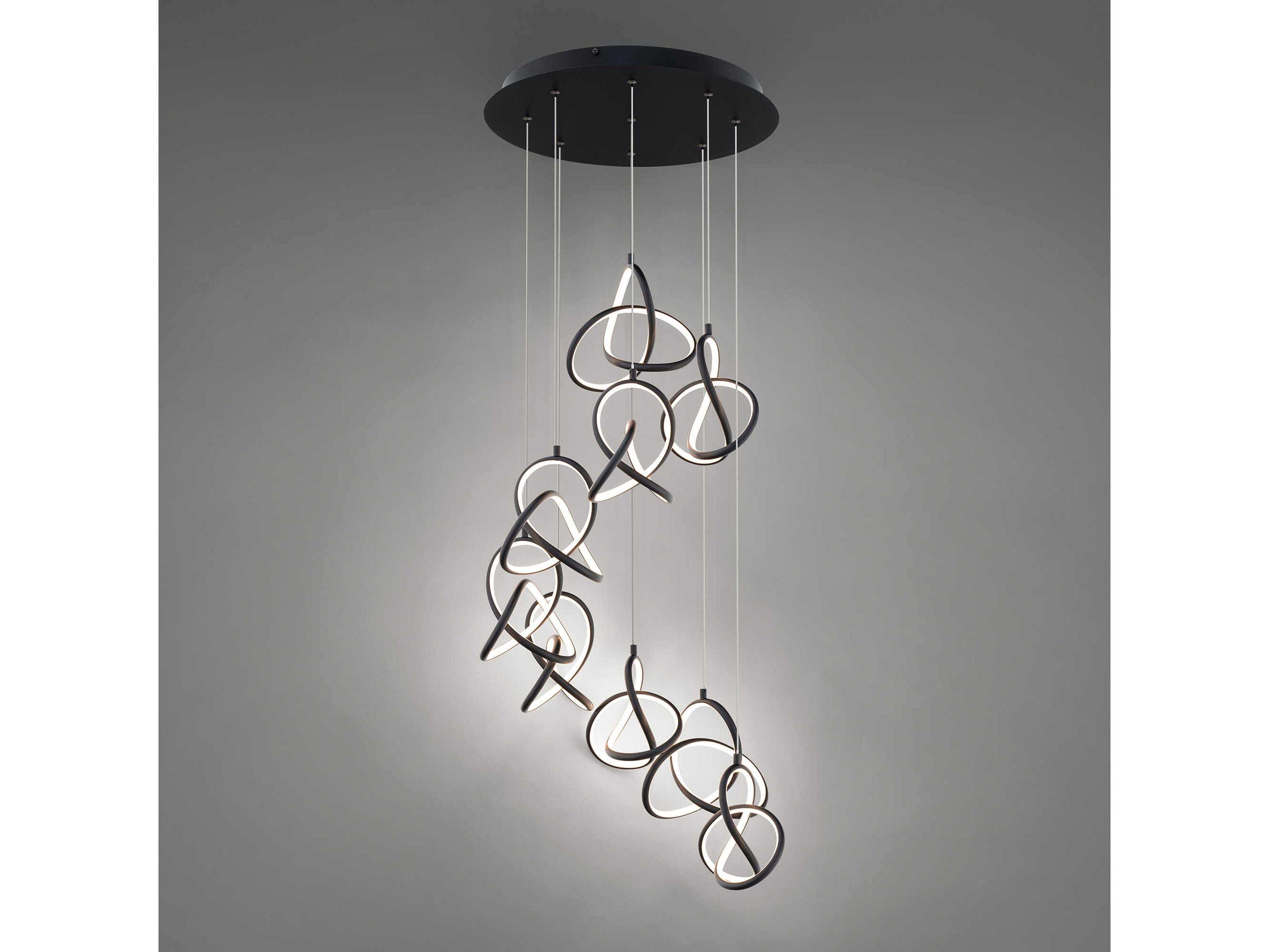 dweLED by WAC Lighting Vornado 9-Light Black Pendant