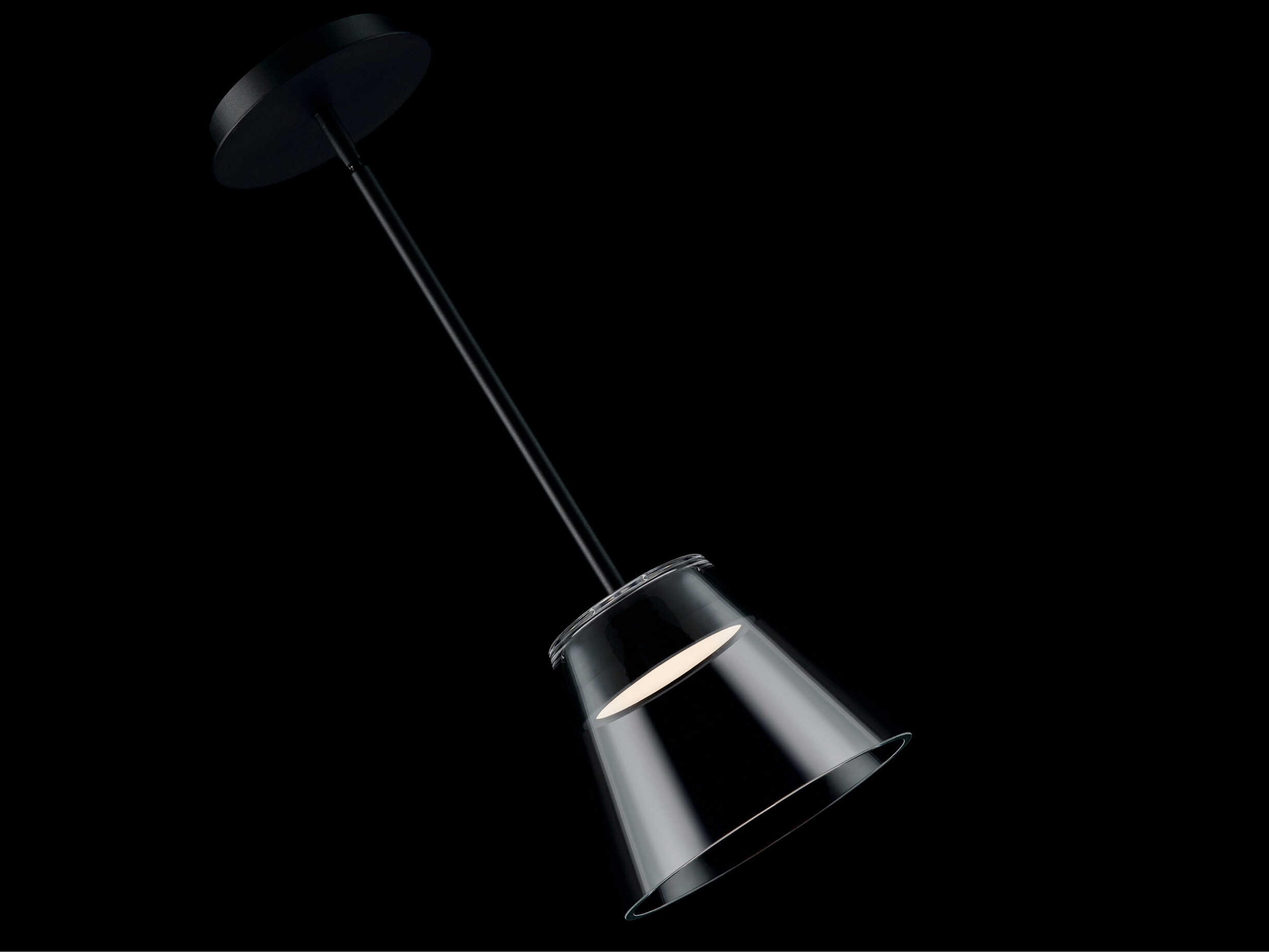 dweLED by WAC Lighting Chandra 1-Light Black Glass LED Empire Mini Pendant