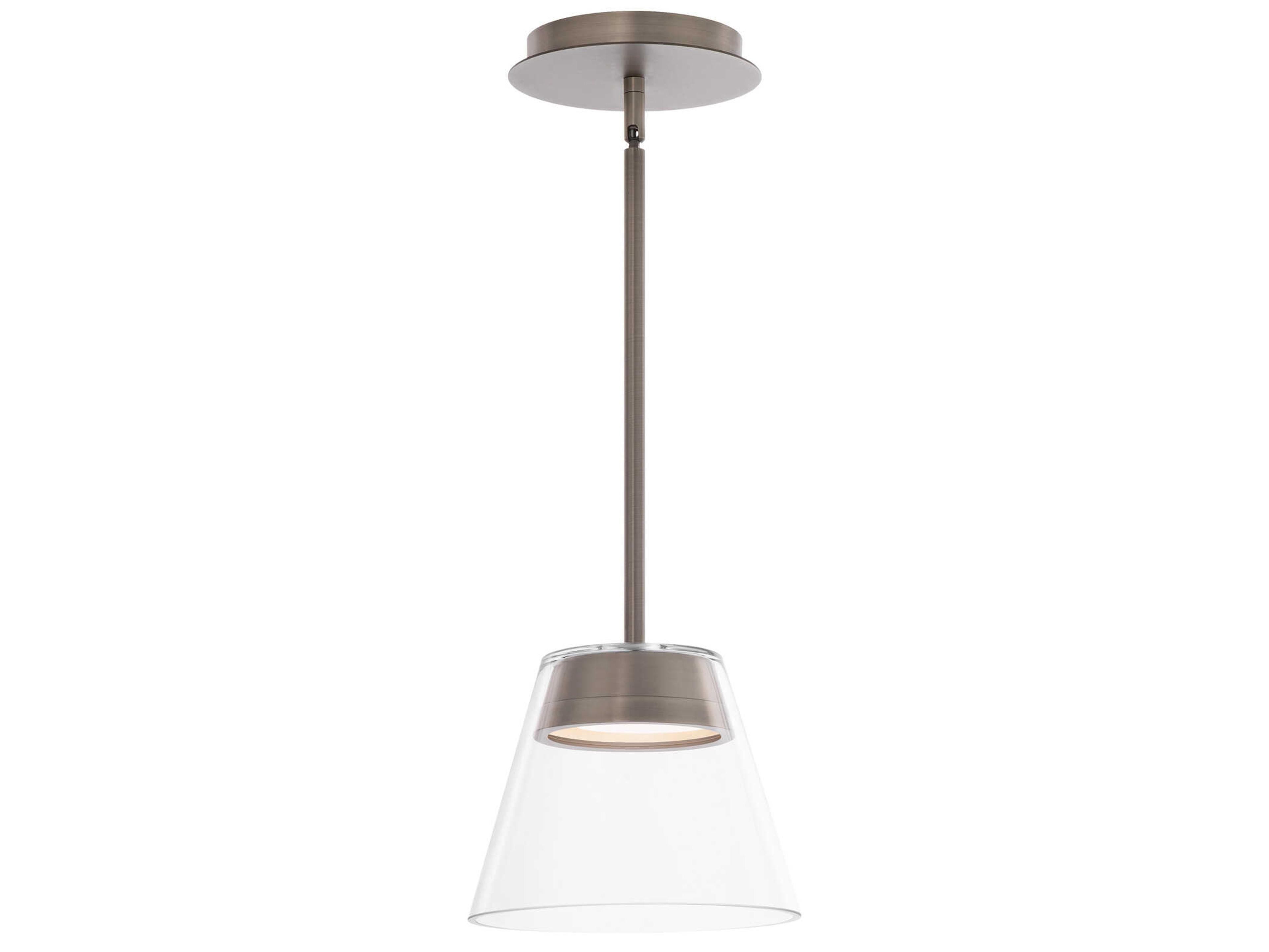 Chandra 1-Light Brushed Nickel Glass LED Empire Mini Pendant