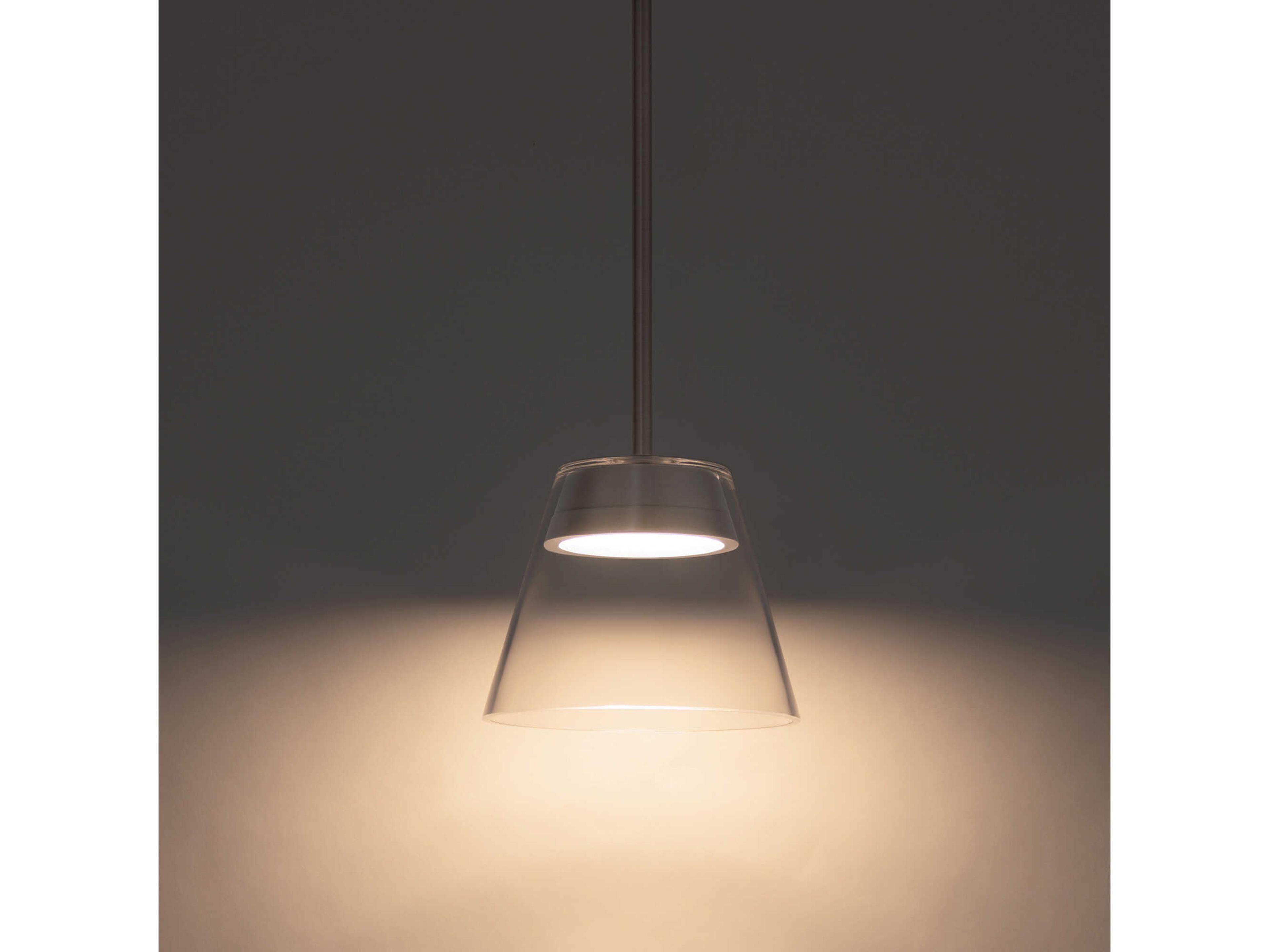 dweLED by WAC Lighting Chandra 1-Light Brushed Nickel Glass LED Empire Mini Pendant