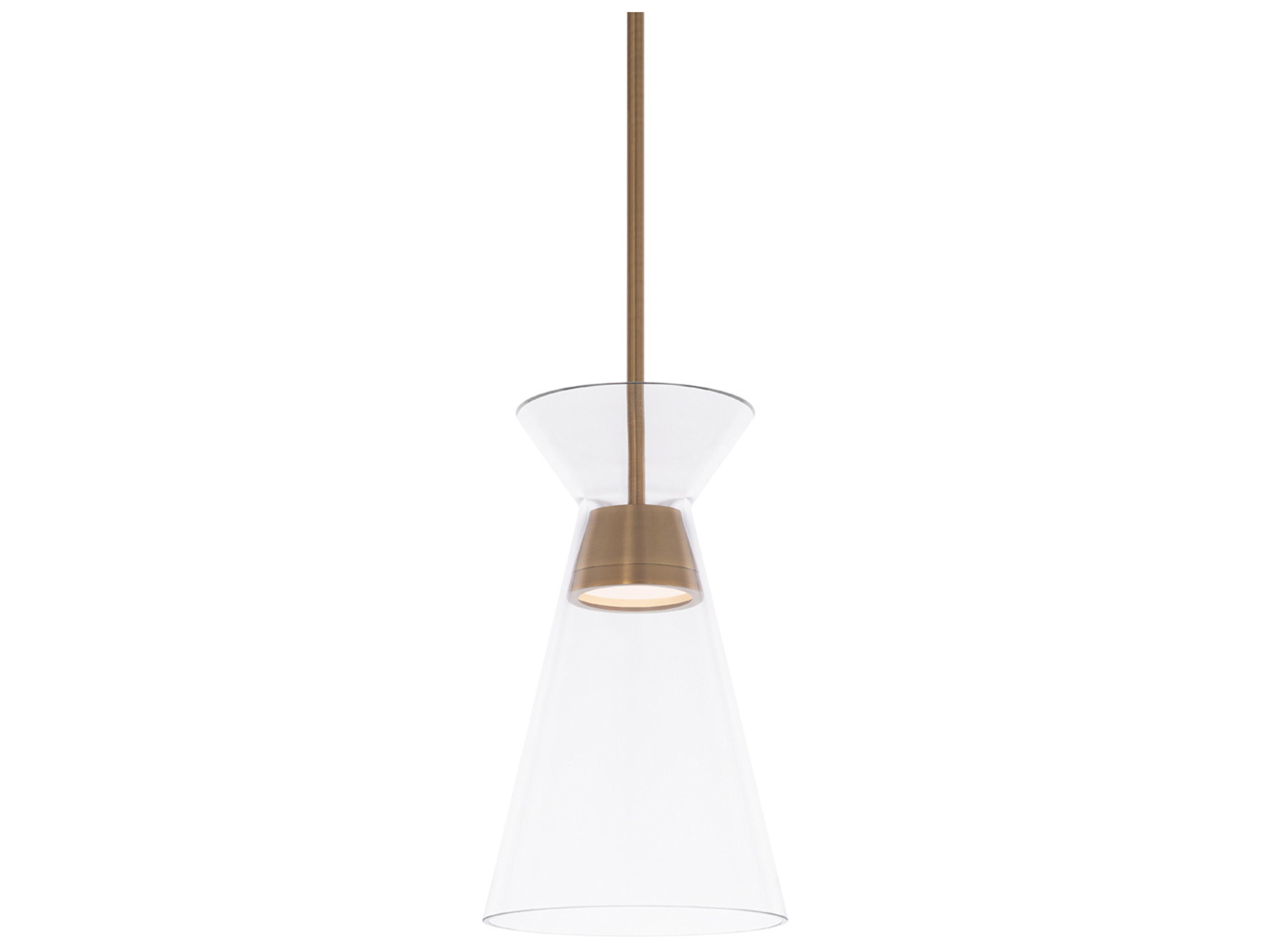 Chandra 1-Light Aged Brass Glass LED Empire Mini Pendant