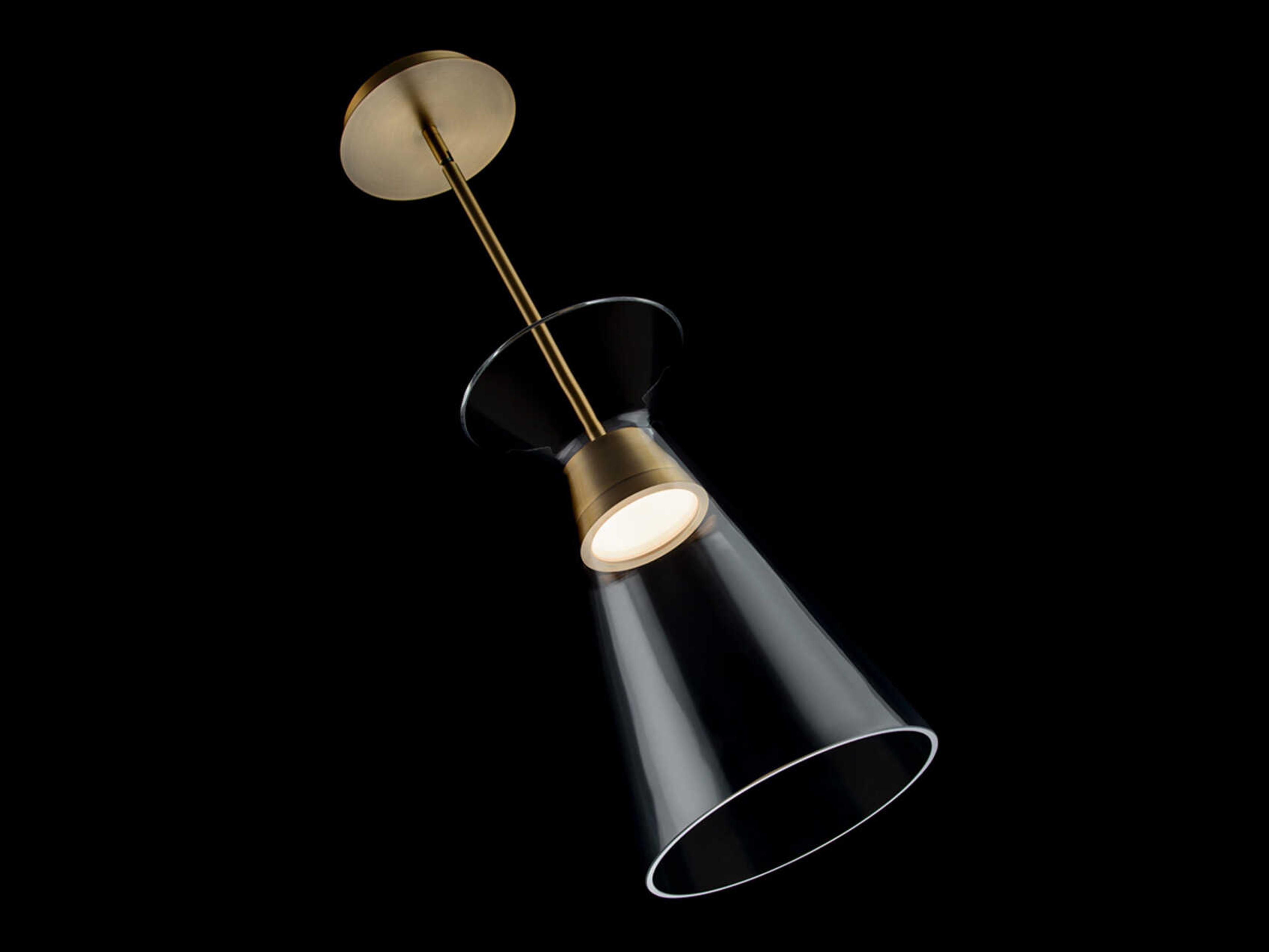 dweLED by WAC Lighting Chandra 1-Light Aged Brass Glass LED Empire Mini Pendant