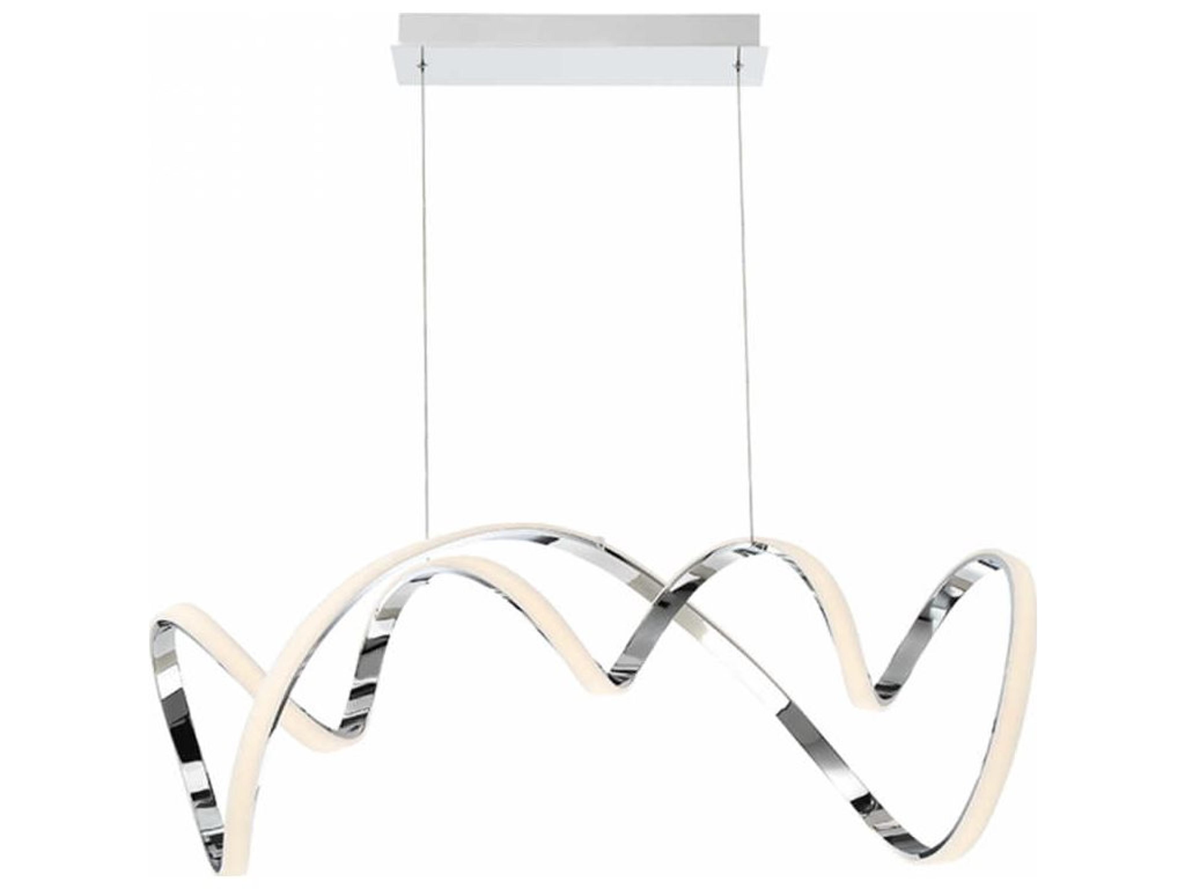 dweLED by WAC Lighting Vornado 1-Light Chrome LED Geometric Island Pendant