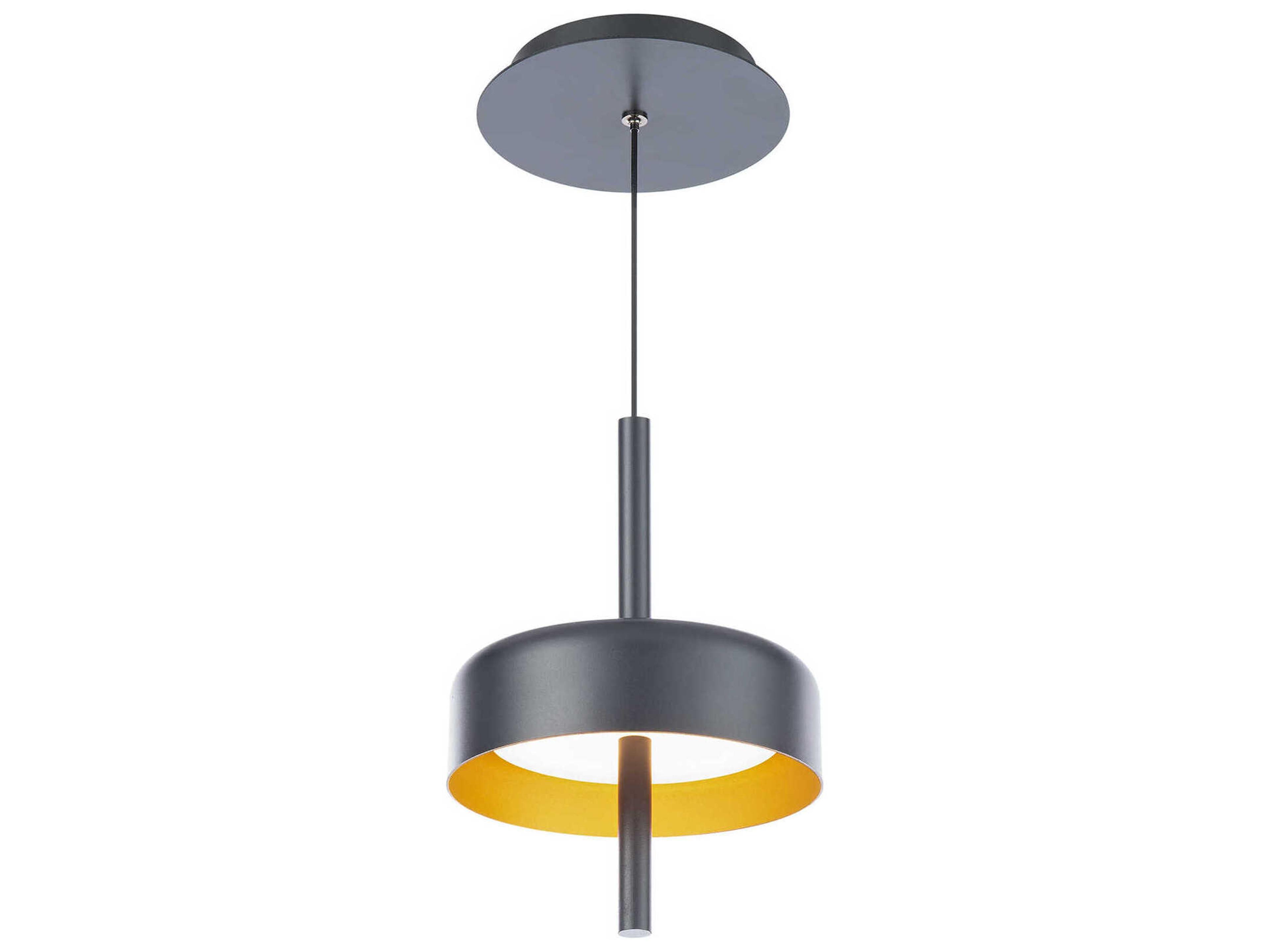 Pierce 1-Light Black Gold LED Round Mini Pendant