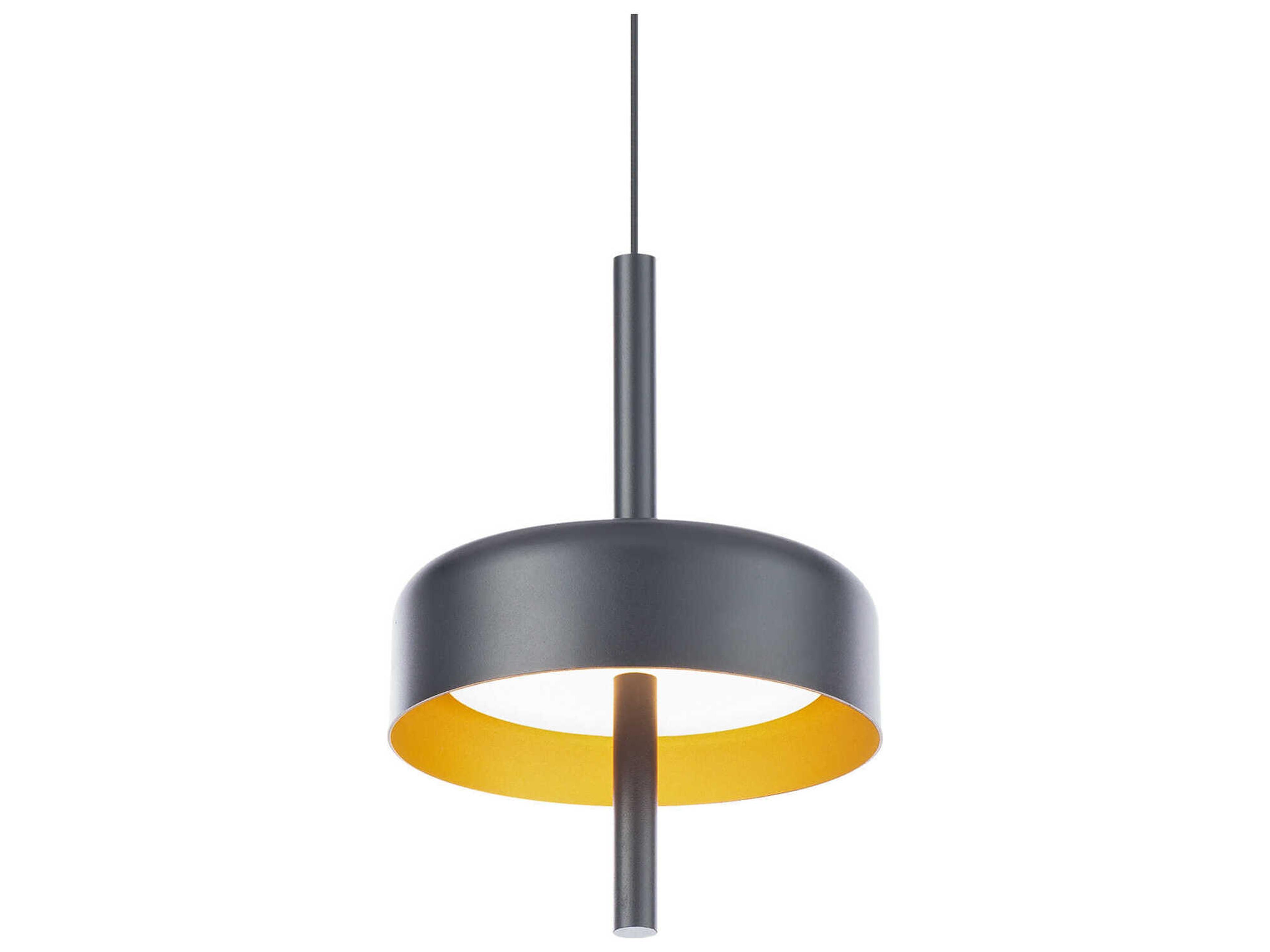 dweLED by WAC Lighting Pierce 1-Light Black Gold LED Round Mini Pendant