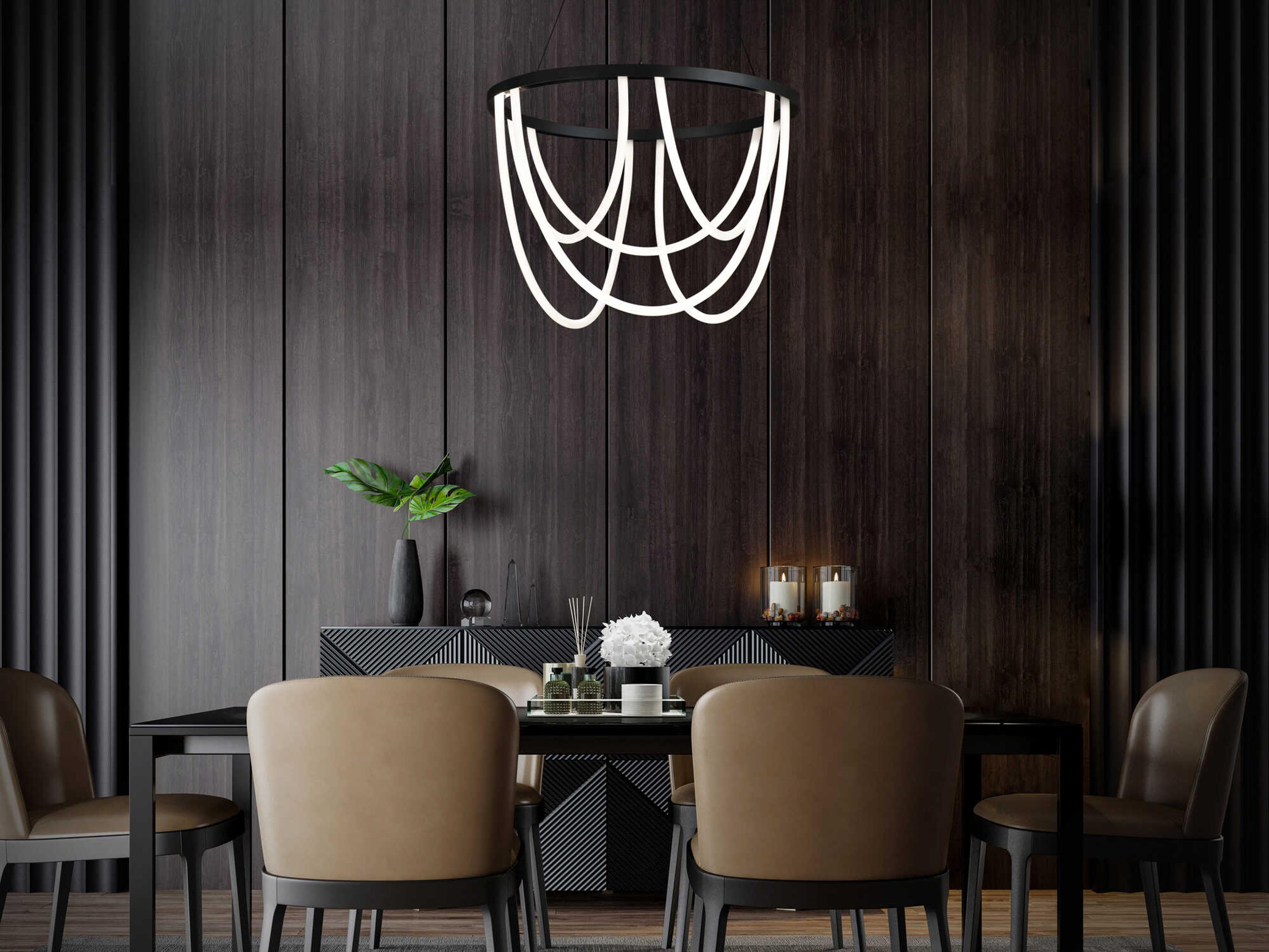 dweLED by WAC Lighting Margarite 6-Light Black Chandelier