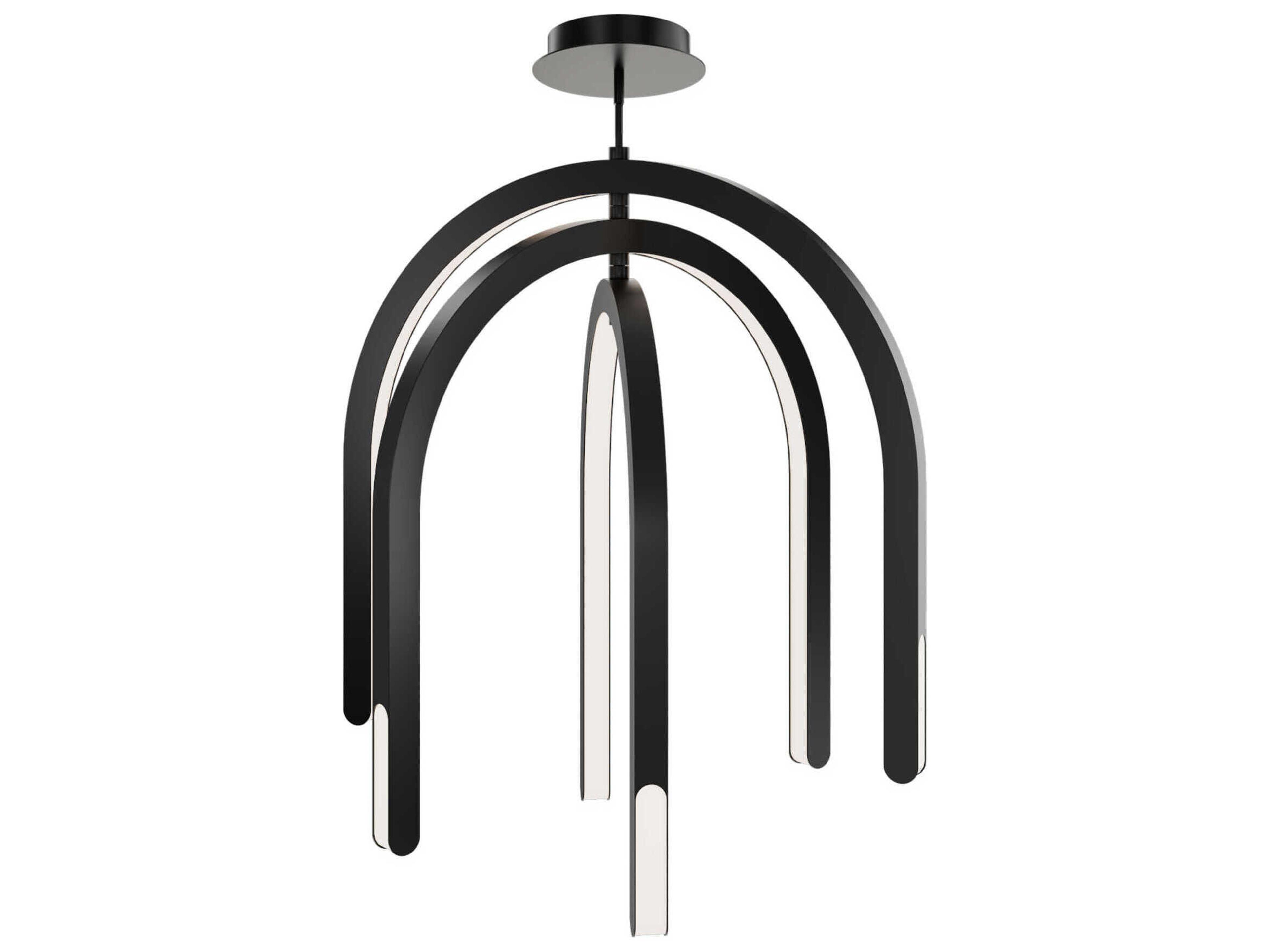 Helmet 3-Light Black Linear Tiered Pendant