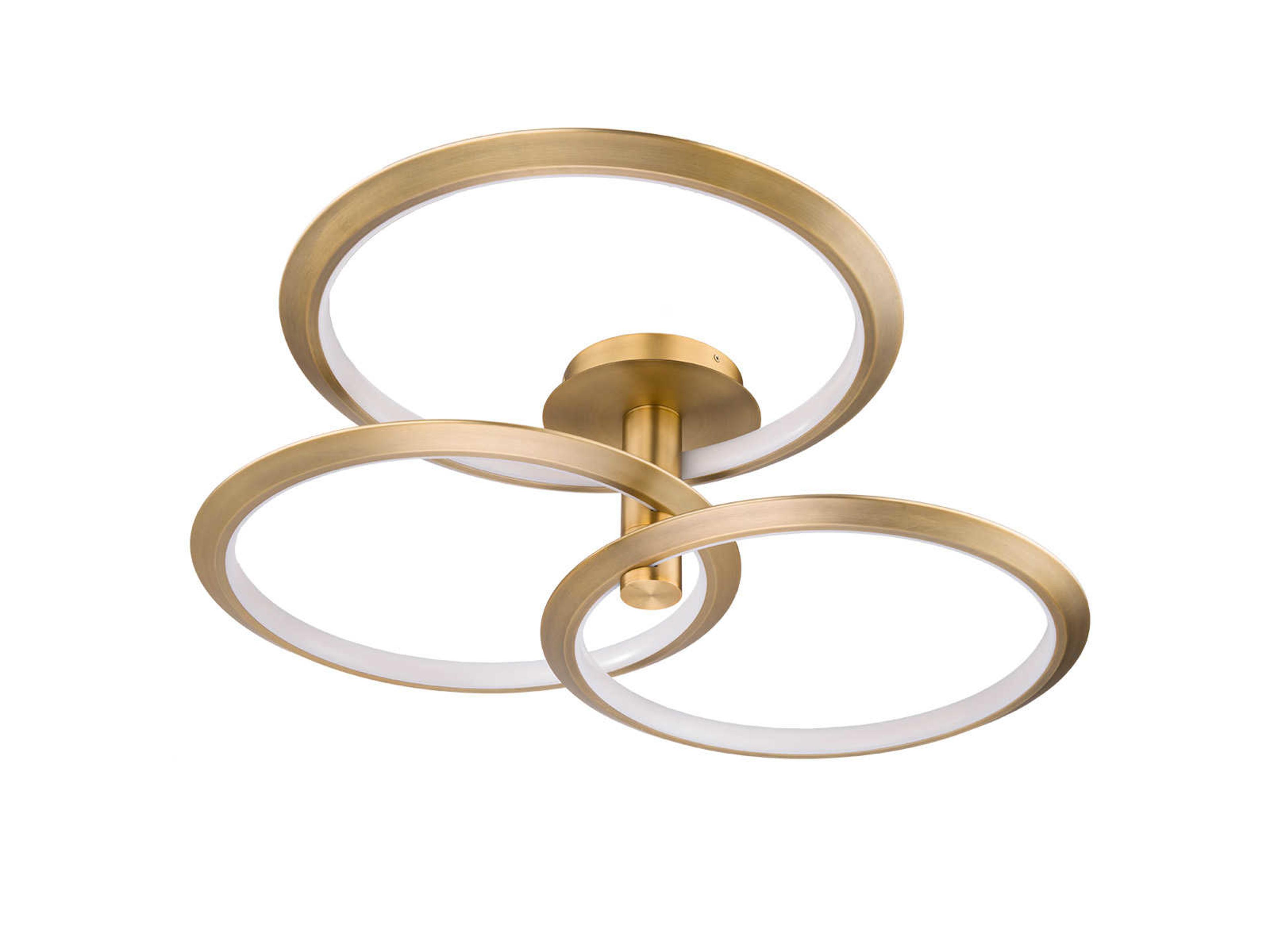 dweLED by WAC Lighting Solaris 3-Light Aged Brass LED Geometric Round Pendant