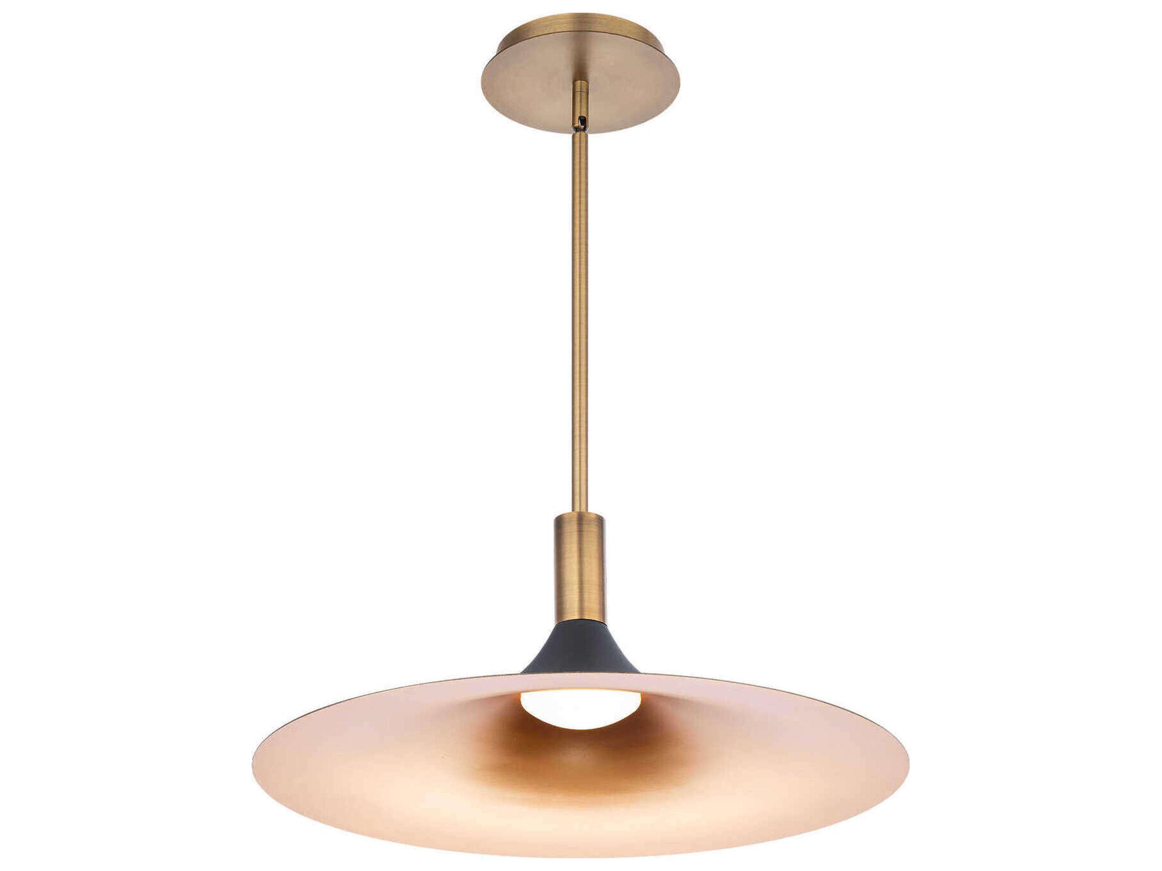 dweLED by WAC Lighting Cochere 1-Light Black Gold Aged Brass LED Pendant