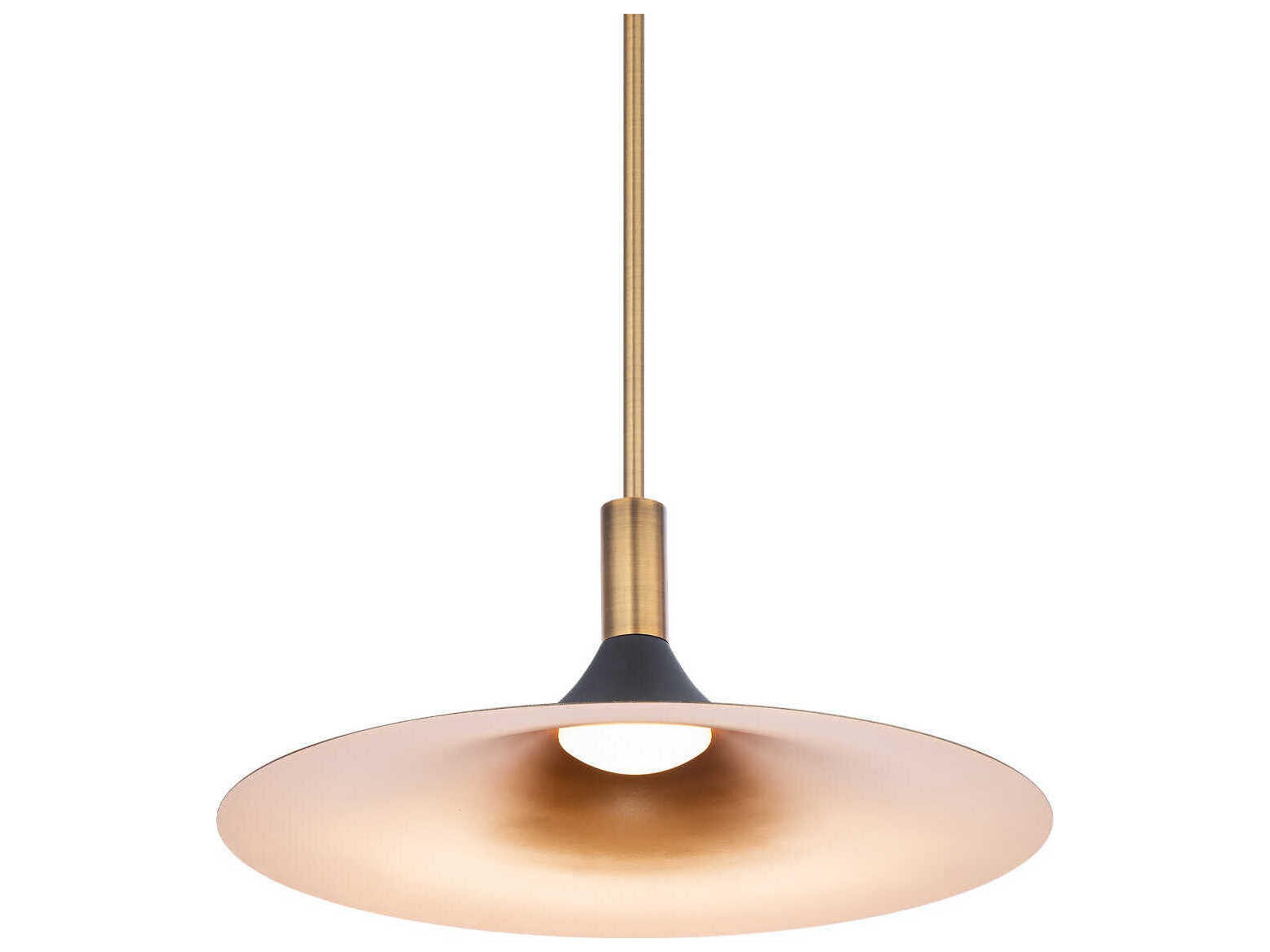 dweLED by WAC Lighting Cochere 1-Light Black Gold Aged Brass LED Pendant