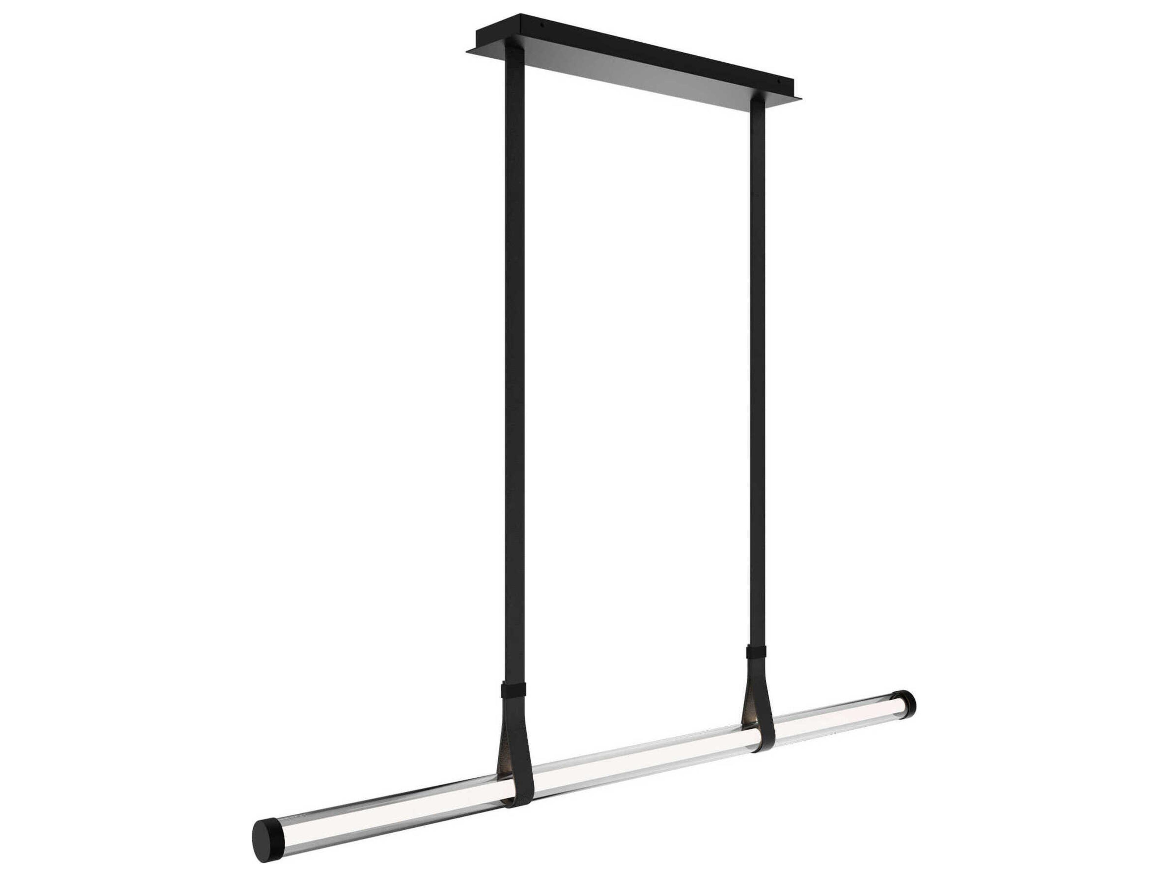 Balance Beam 1-Light Black Linear Island Pendant
