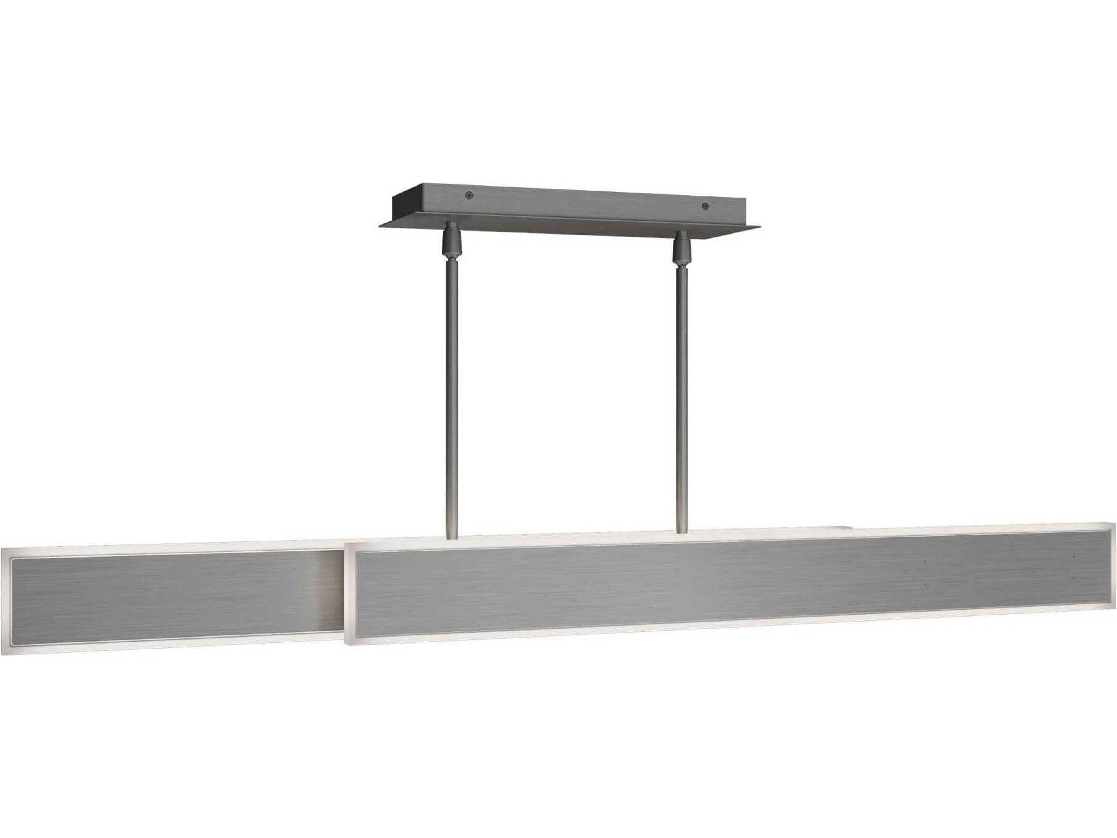 Bastone 2-Light Brushed Nickel Linear Island Pendant