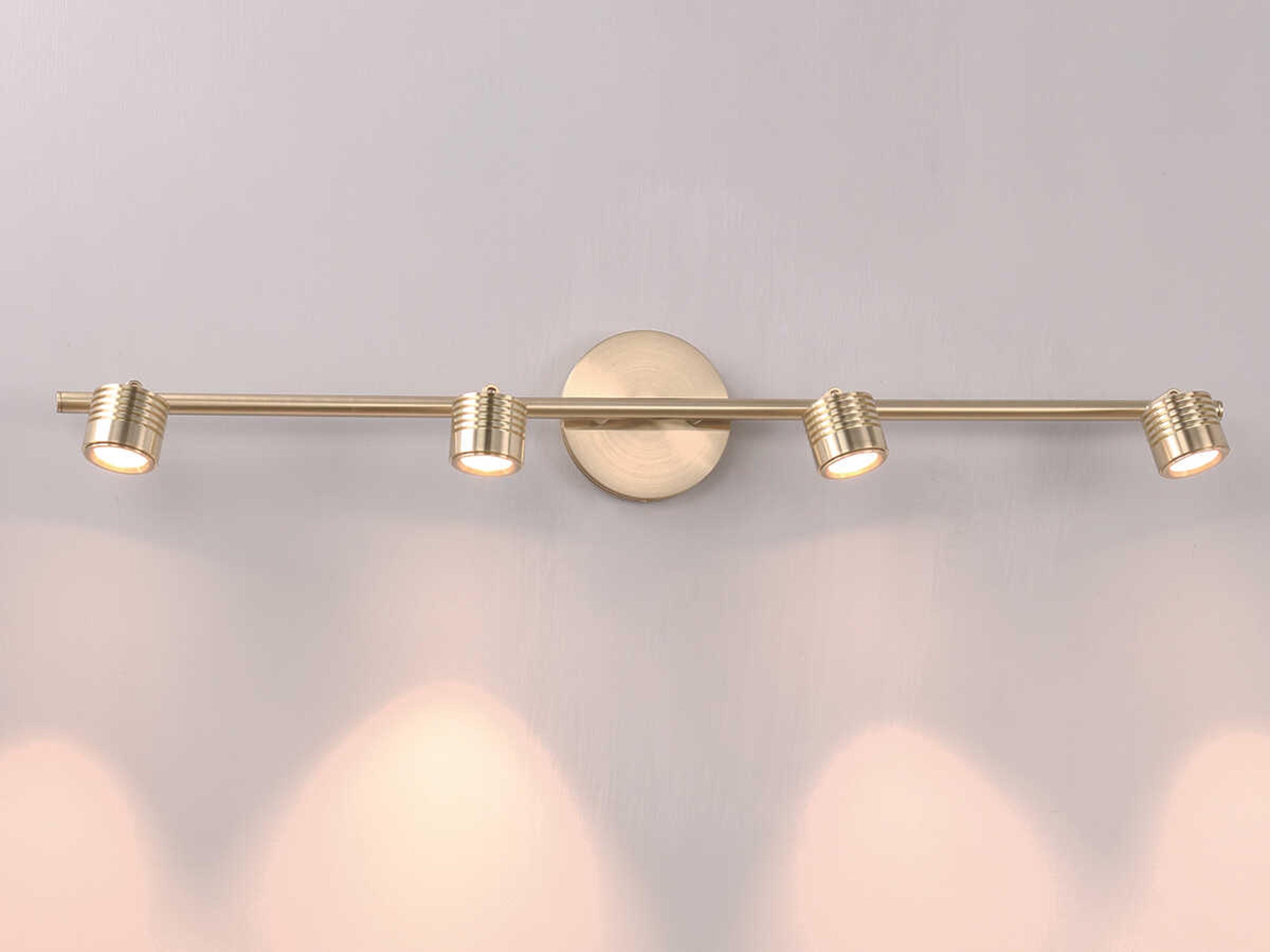 Vector 4-Light Brushed Brass White Linear Track & Rail Light