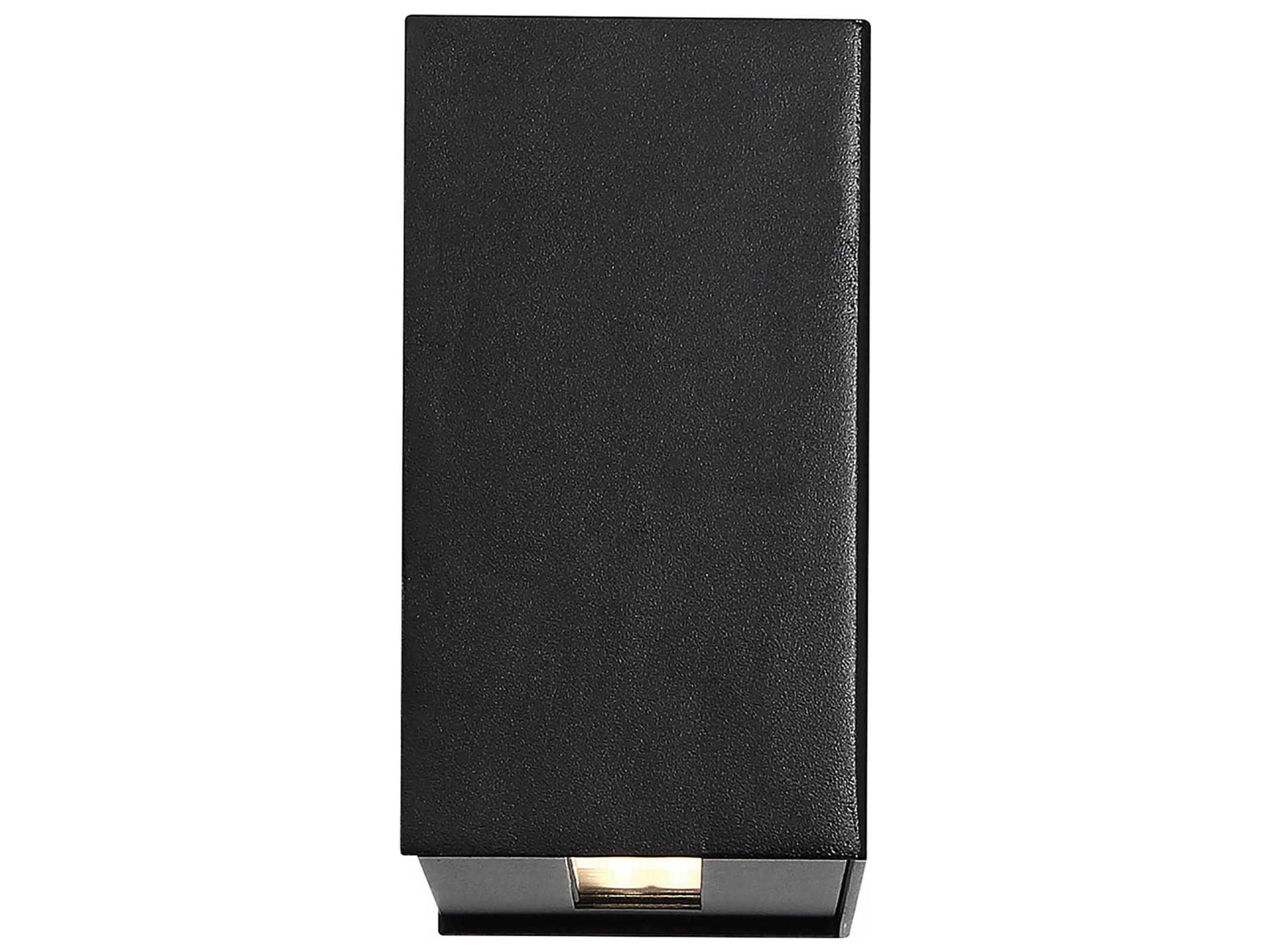 dweLED by WAC Lighting Blok 2-Light Black Glass LED Wall Sconce