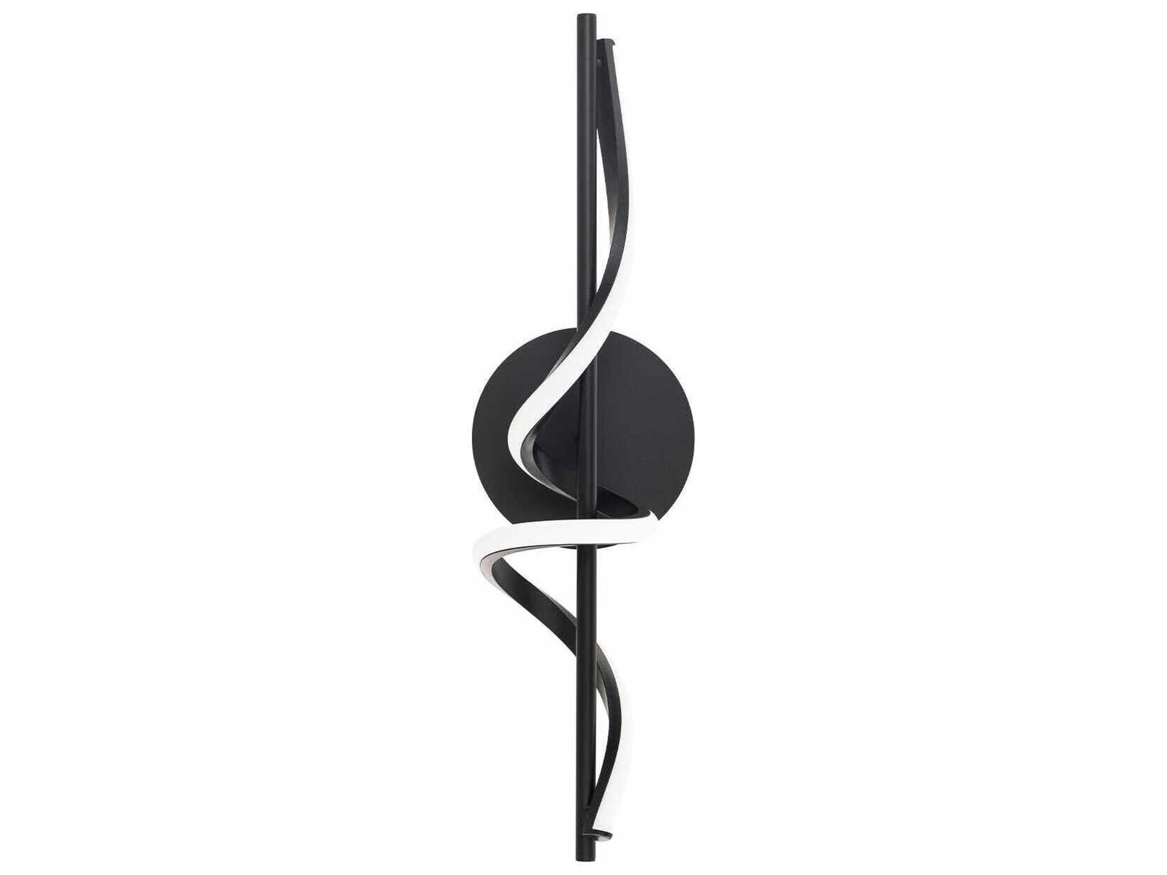 Corkscrew 1-Light Black Vanity Light