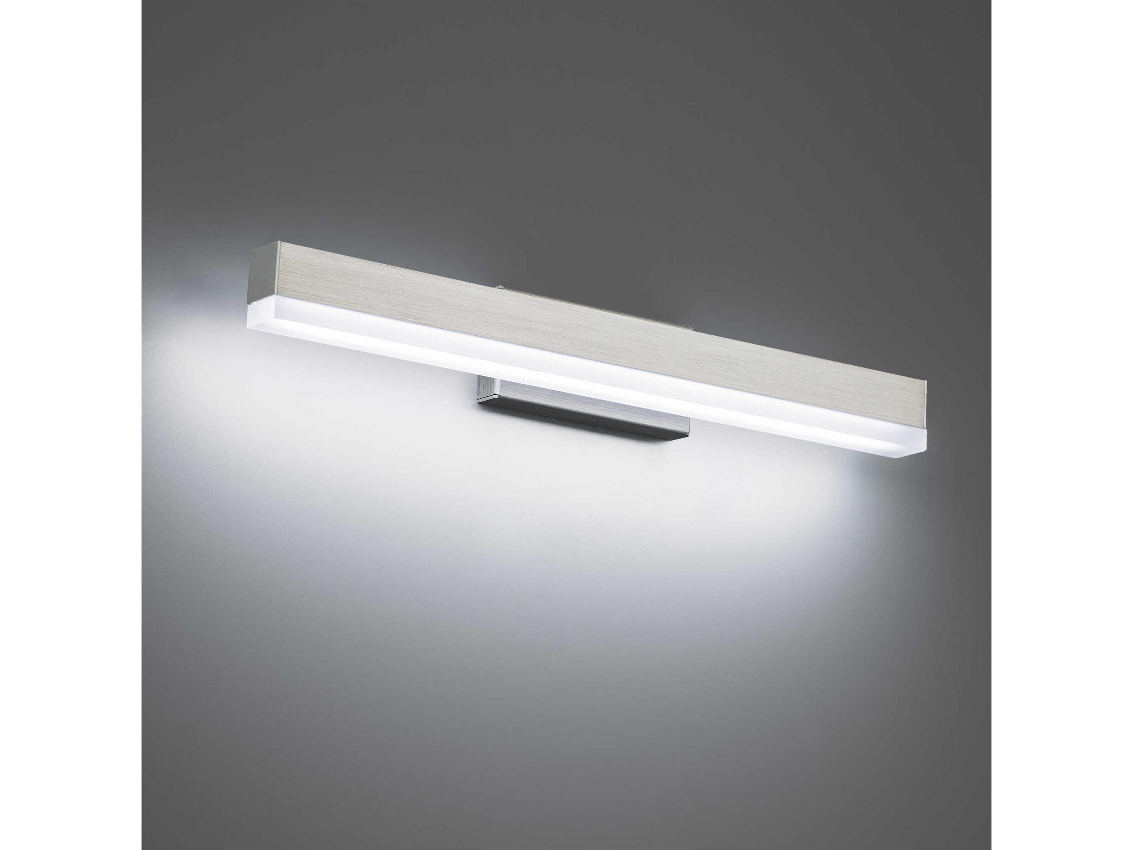 dweLED by WAC Lighting Styx 1-Light Brushed Aluminum Silver Glass LED Vanity Light