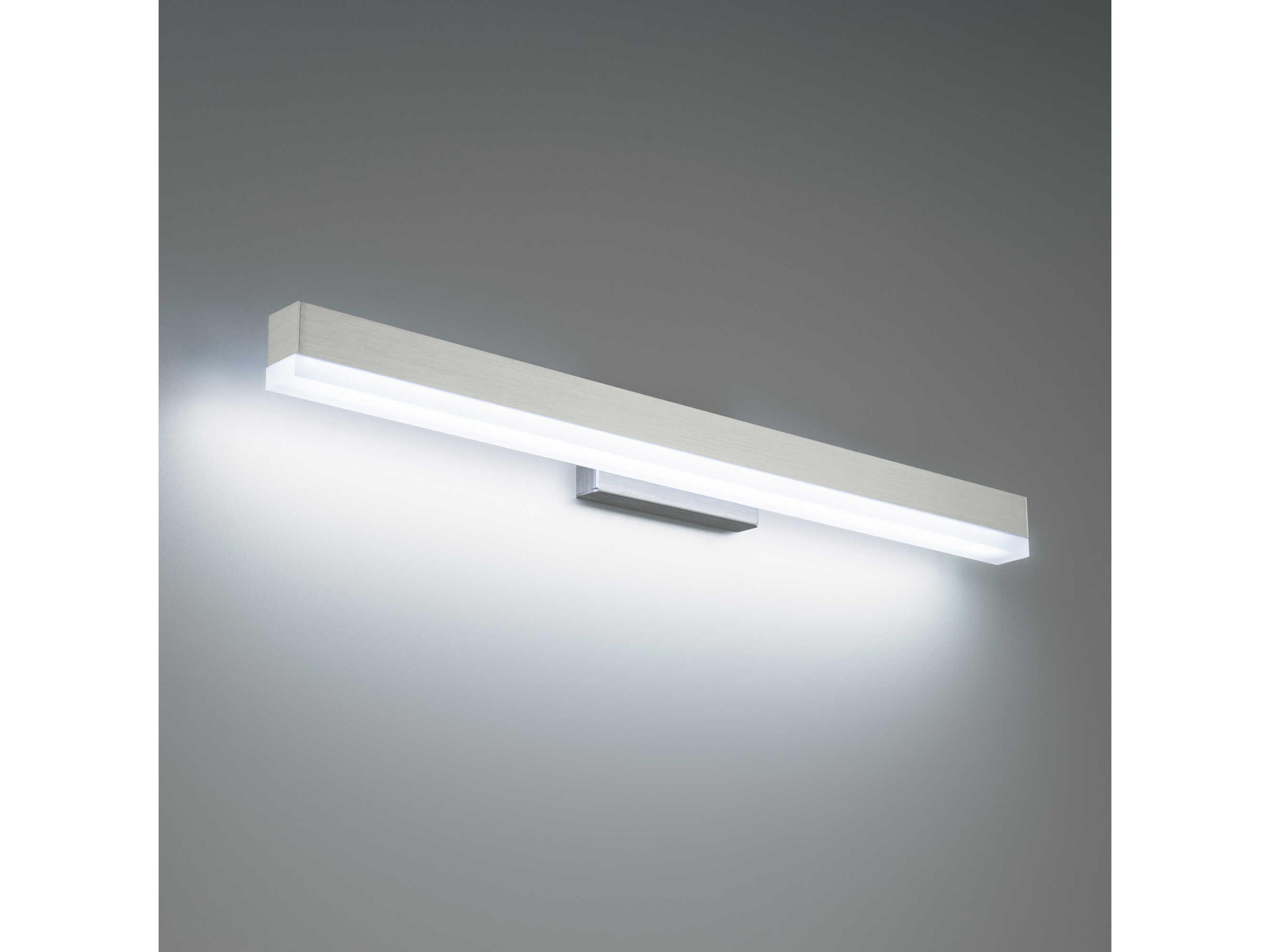 dweLED by WAC Lighting Styx 1-Light Brushed Aluminum Silver Glass LED Vanity Light