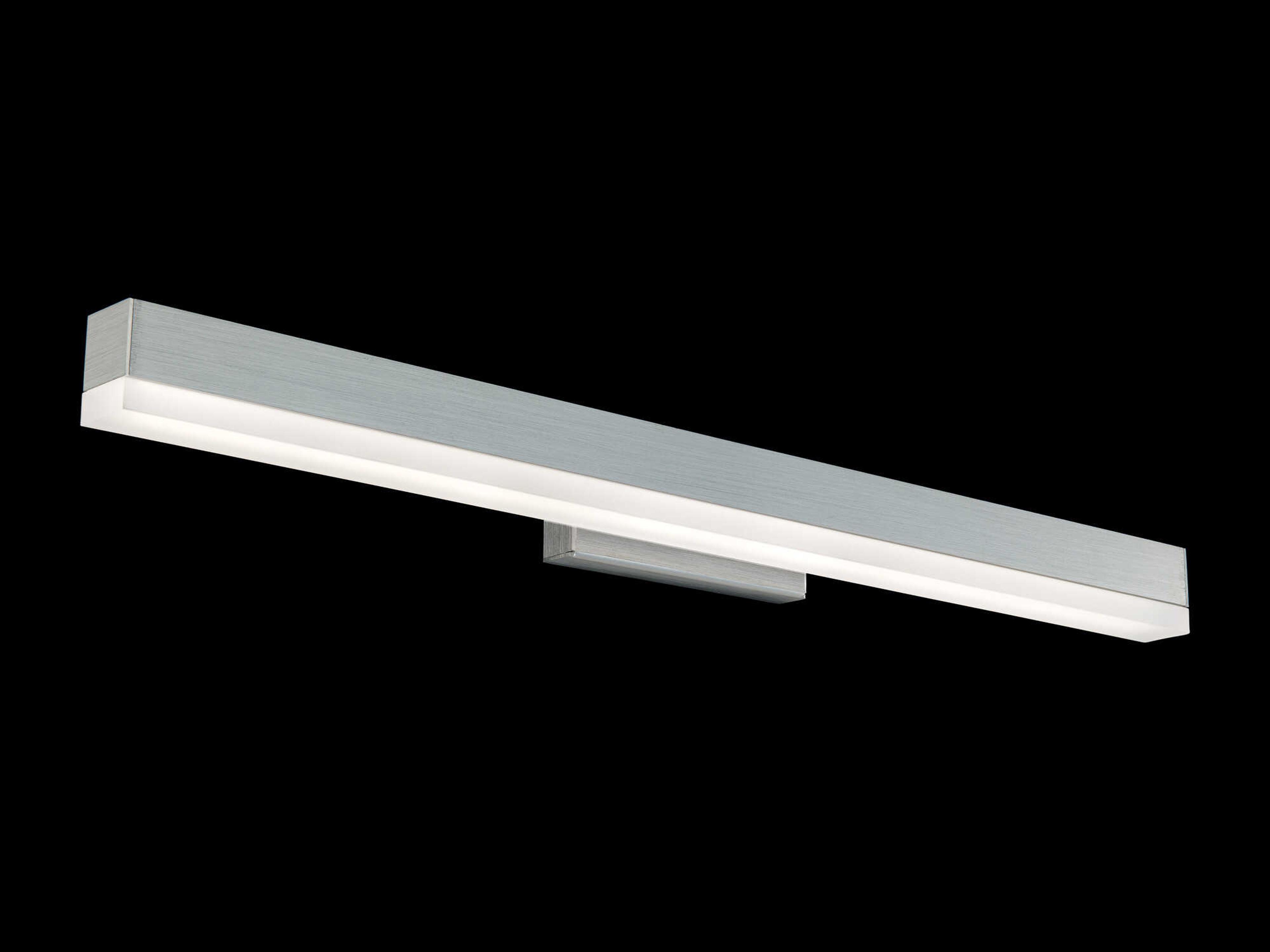 dweLED by WAC Lighting Styx 1-Light Brushed Aluminum Silver Glass LED Vanity Light