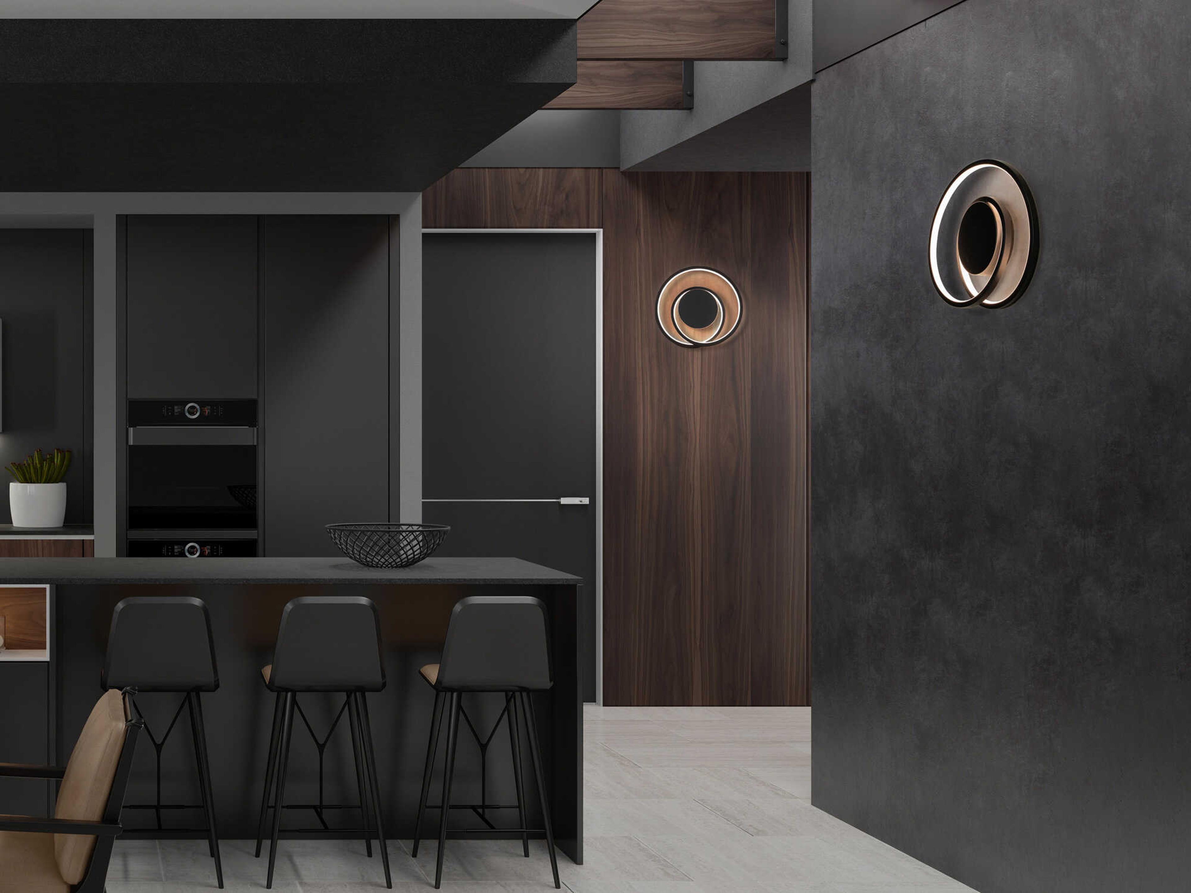 dweLED by WAC Lighting Marques 2-Light Black Wall Sconce