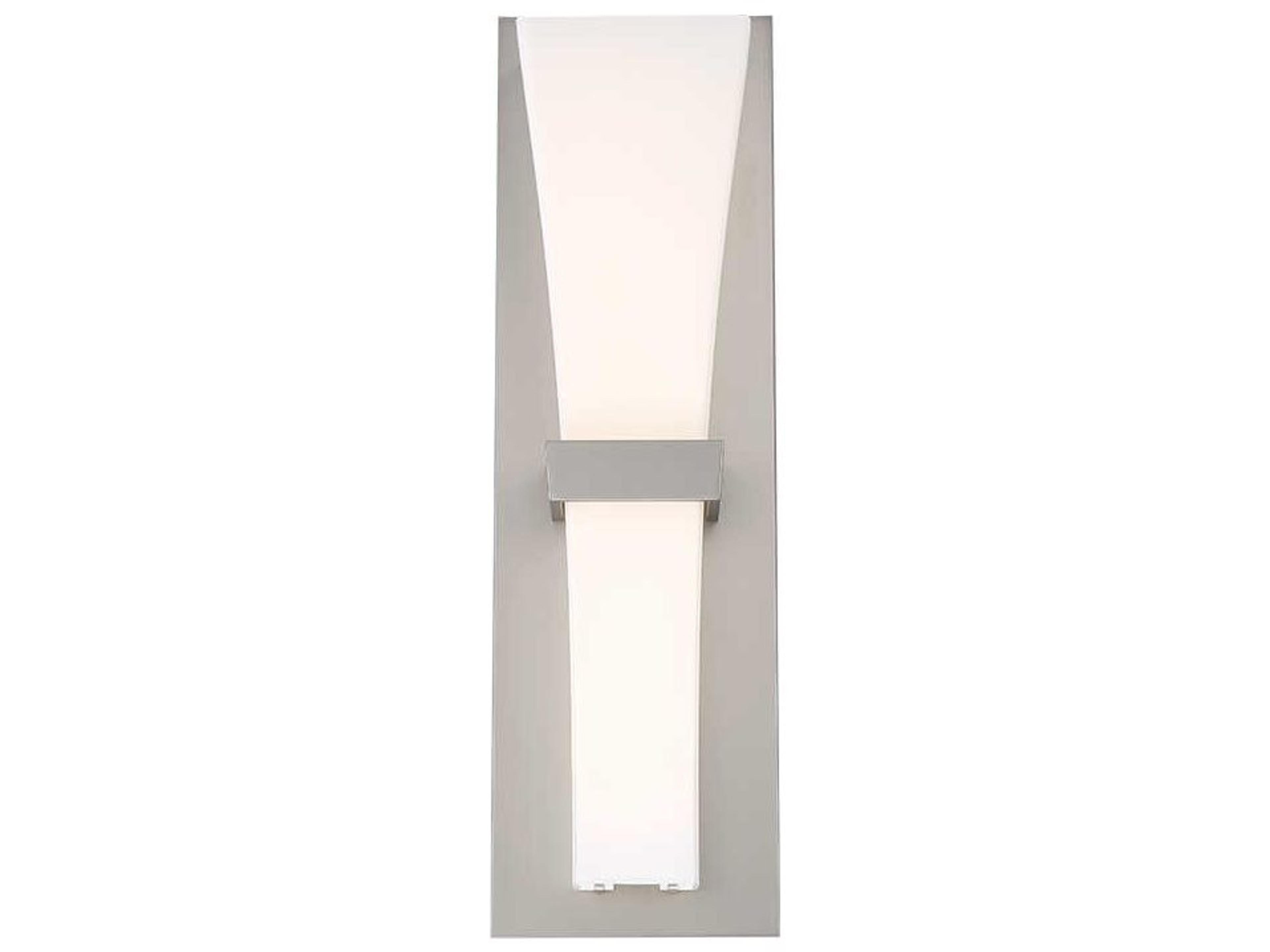 dweLED by WAC Lighting Prohibition 1-Light Satin Nickel Glass LED Wall Sconce