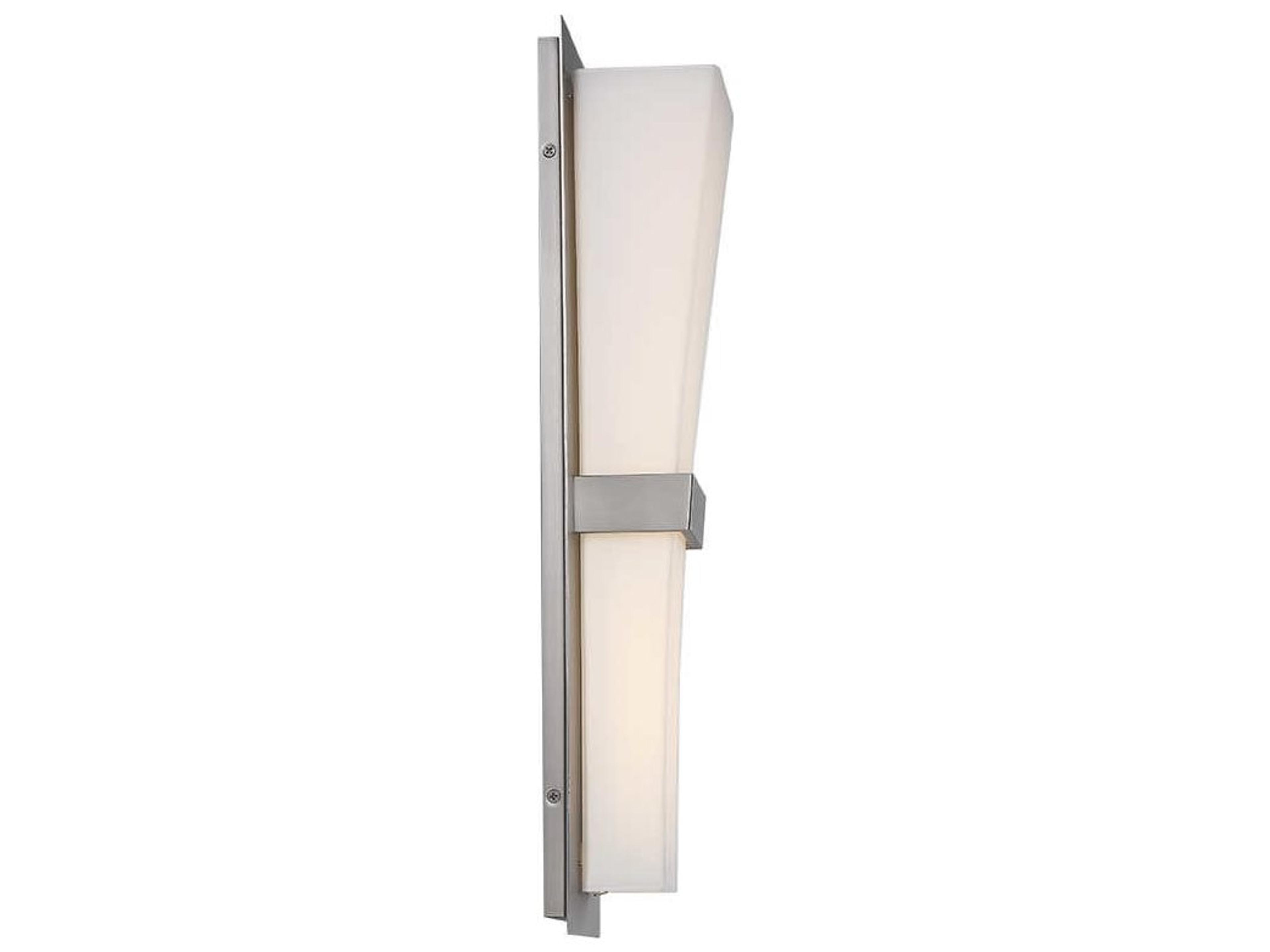 dweLED by WAC Lighting Prohibition 1-Light Satin Nickel Glass LED Wall Sconce