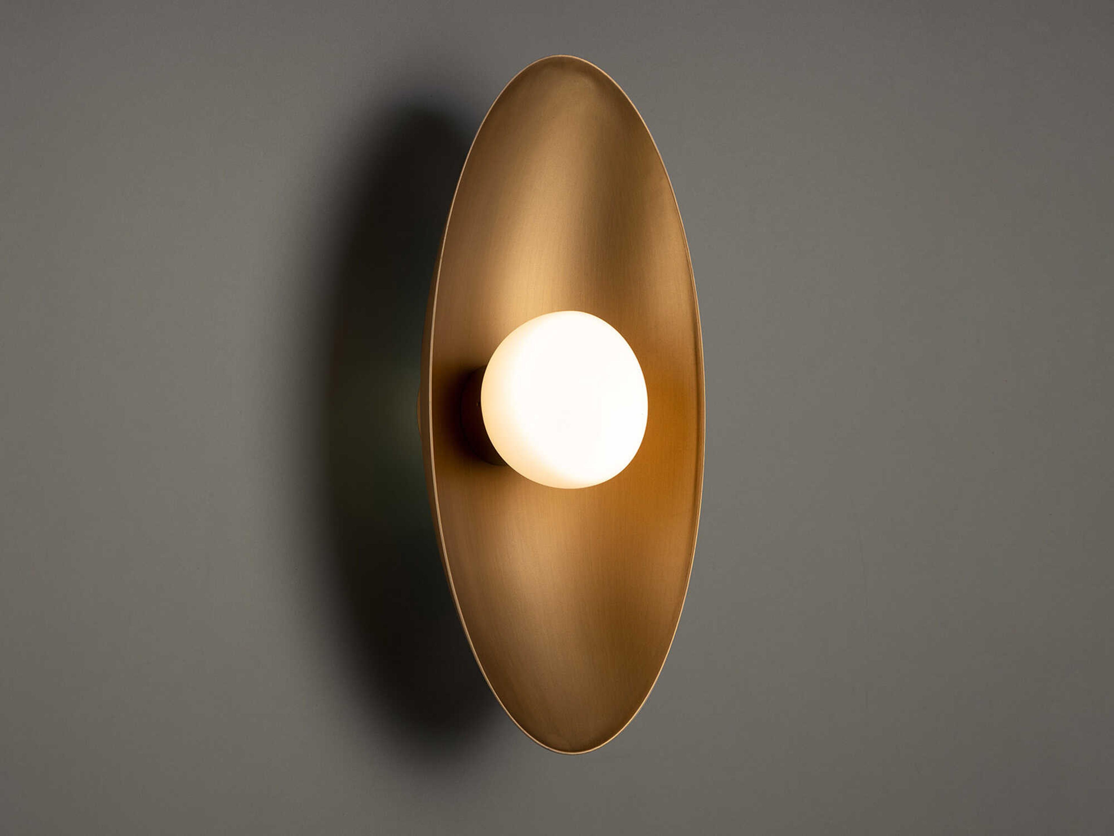 dweLED by WAC Lighting Glamour 1-Light Aged Brass Glass LED Wall Sconce