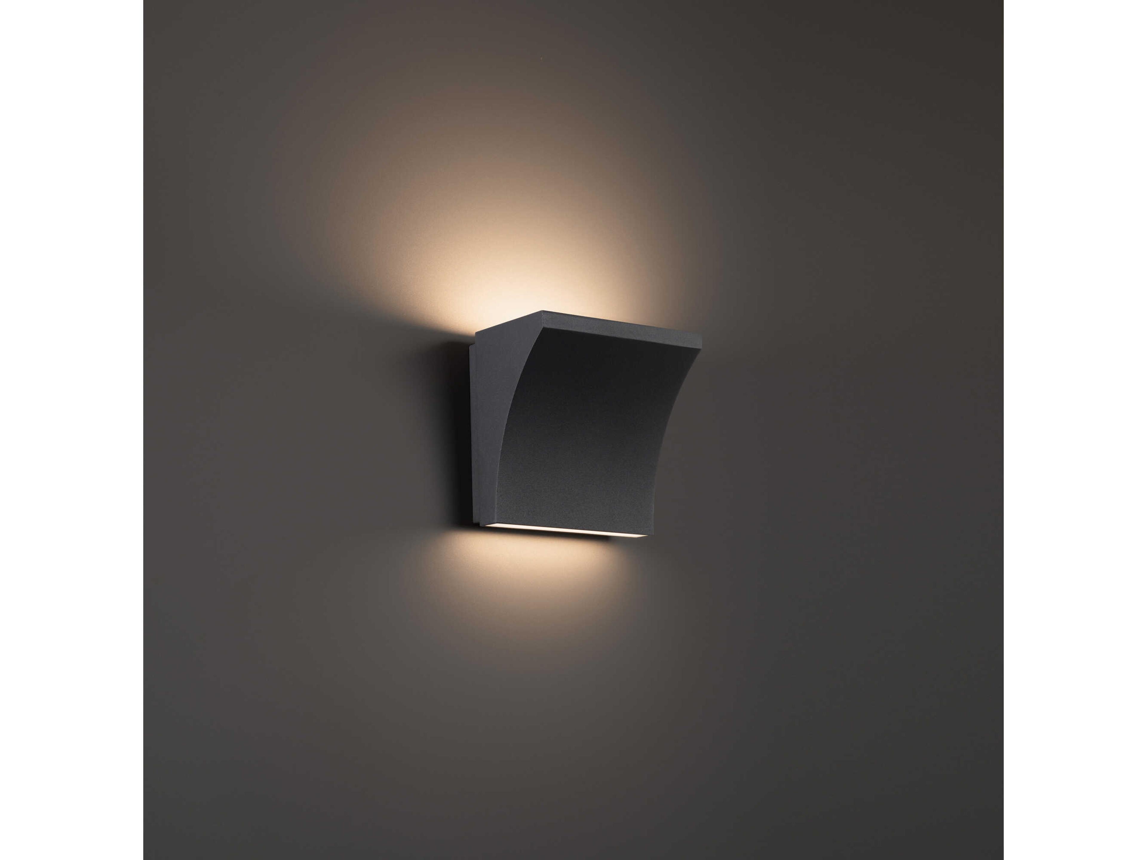 dweLED by WAC Lighting Cornice 2-Light Black Glass LED Wall Sconce