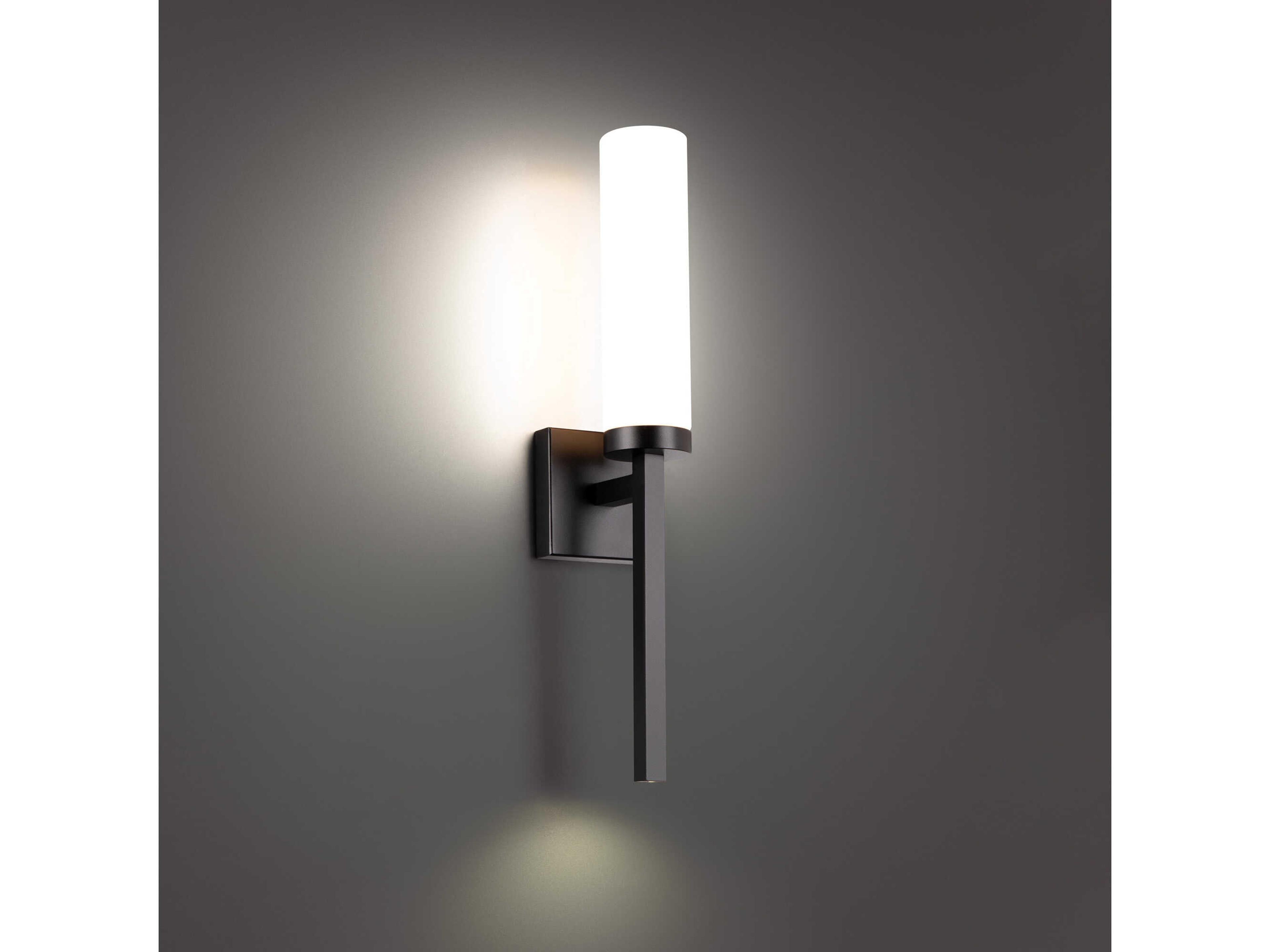 dweLED by WAC Lighting Saltaire 1-Light Black Glass LED Wall Sconce