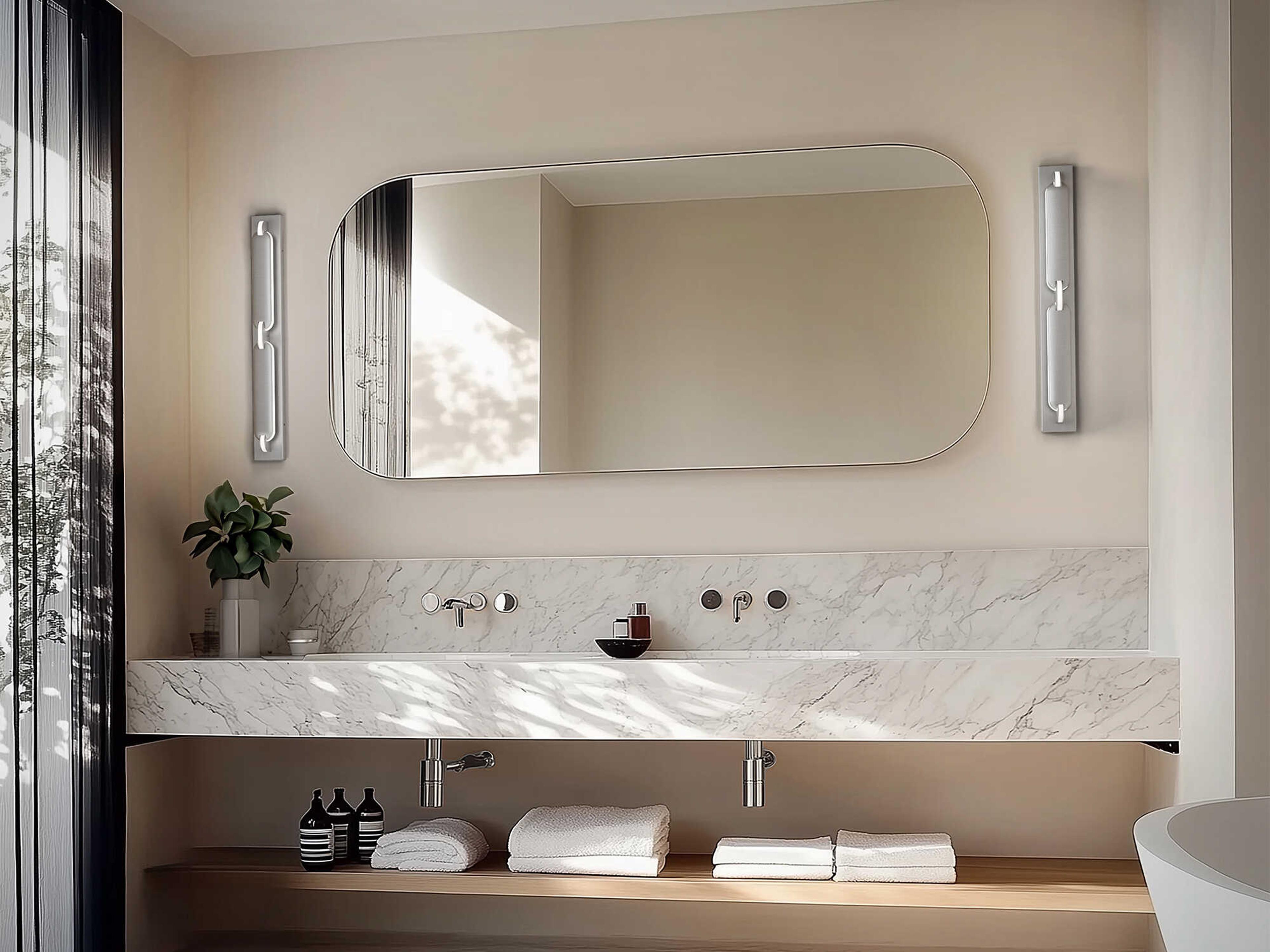 dweLED by WAC Lighting Spectacle 1-Light Brushed Nickel Vanity Light