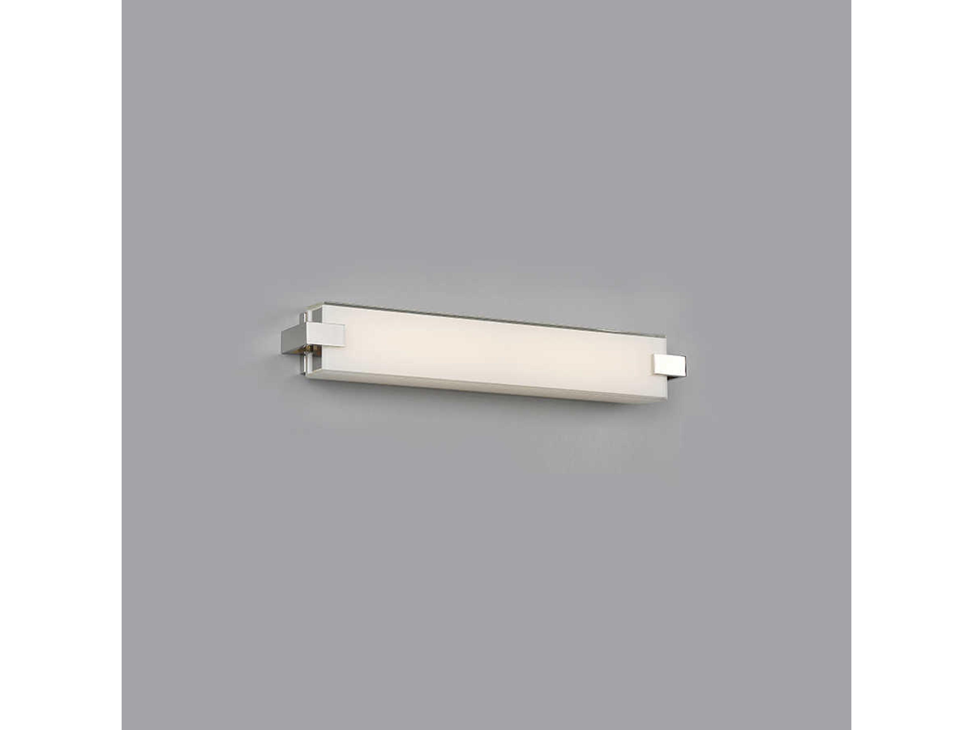 dweLED by WAC Lighting Bliss 1-Light Polished Nickel Glass LED Vanity Light