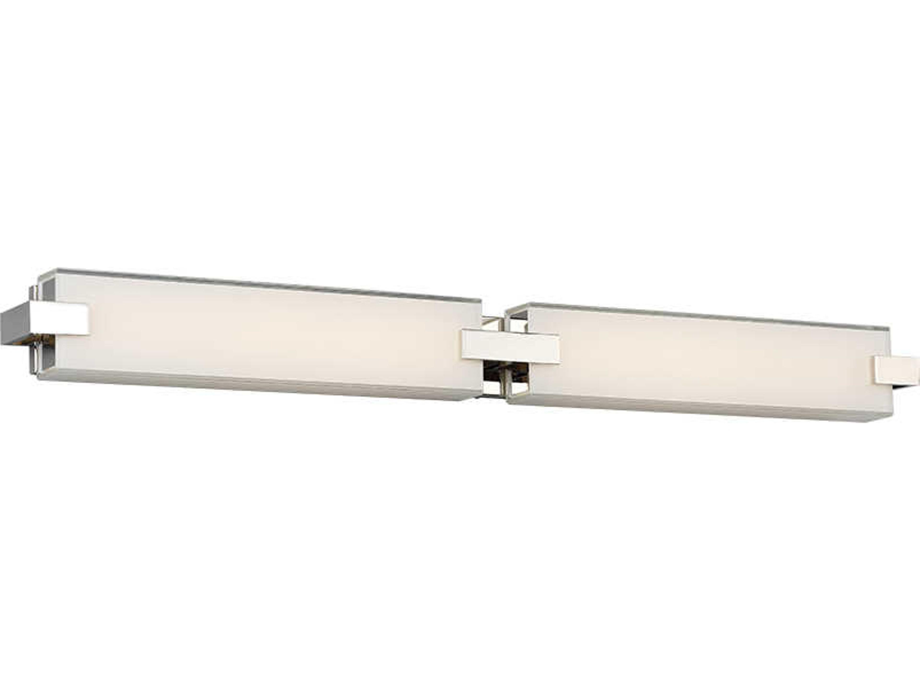 dweLED by WAC Lighting Bliss 1-Light Polished Nickel Glass LED Vanity Light