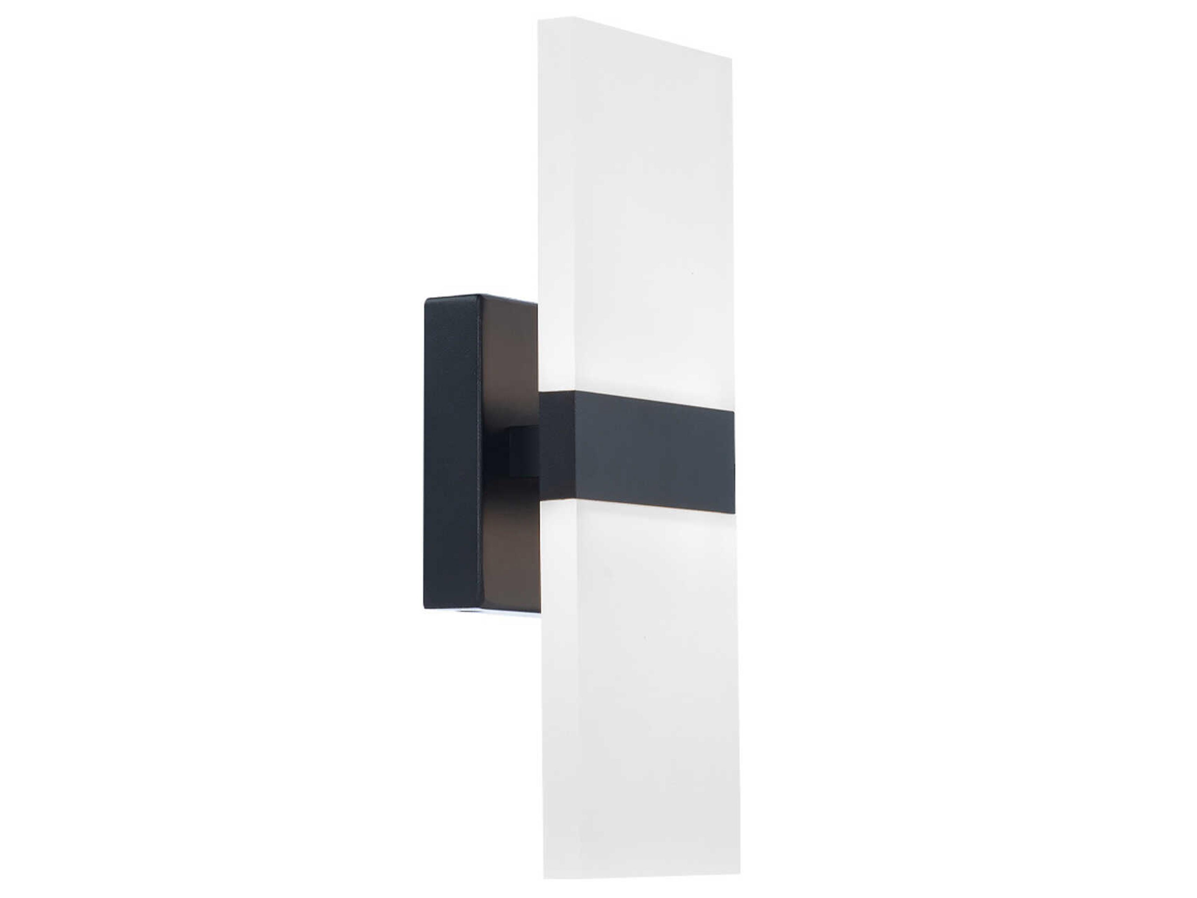 dweLED by WAC Lighting Roland 2-Light Black Glass LED Wall Sconce
