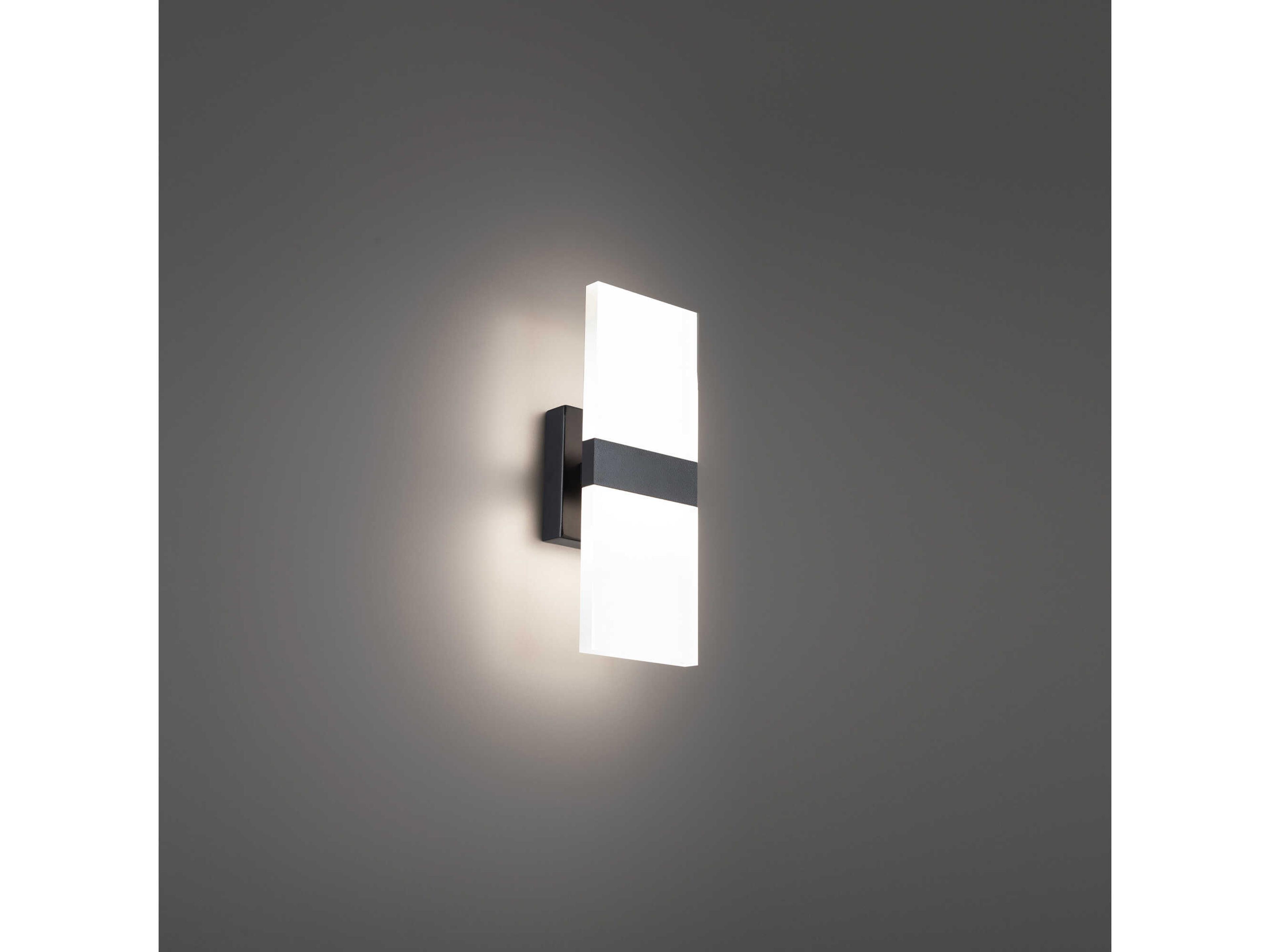dweLED by WAC Lighting Roland 2-Light Black Glass LED Wall Sconce