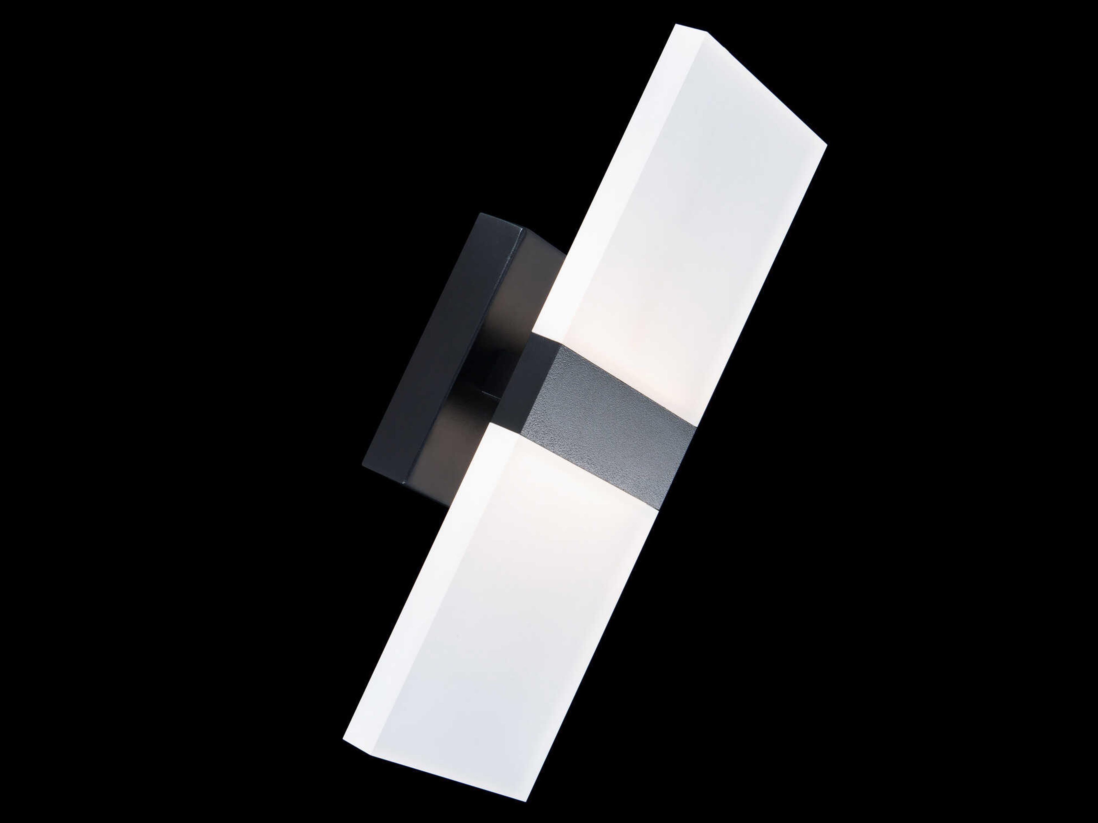 dweLED by WAC Lighting Roland 2-Light Black Glass LED Wall Sconce