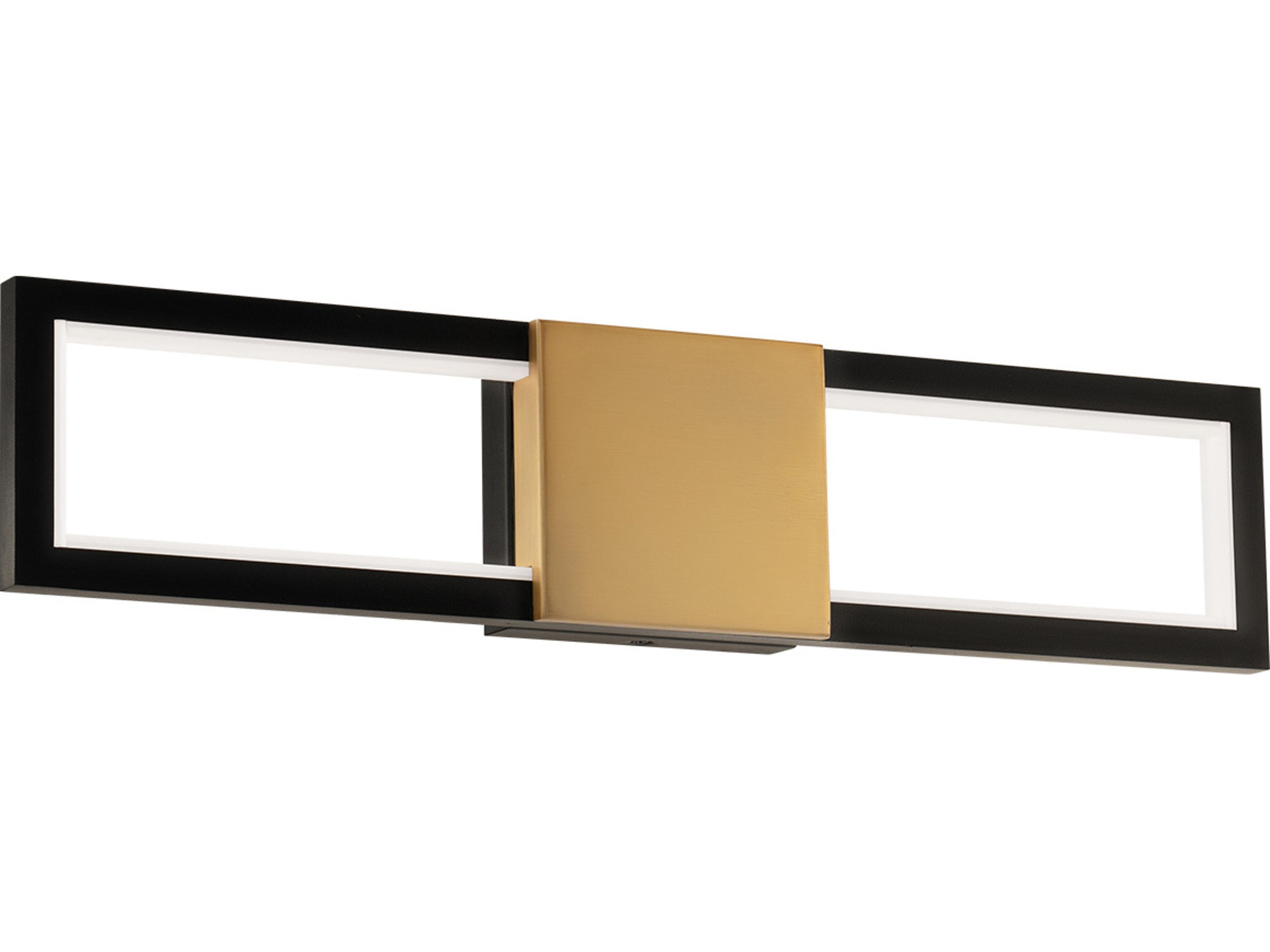 Peekaboo 1-Light Black Aged Brass Vanity Light