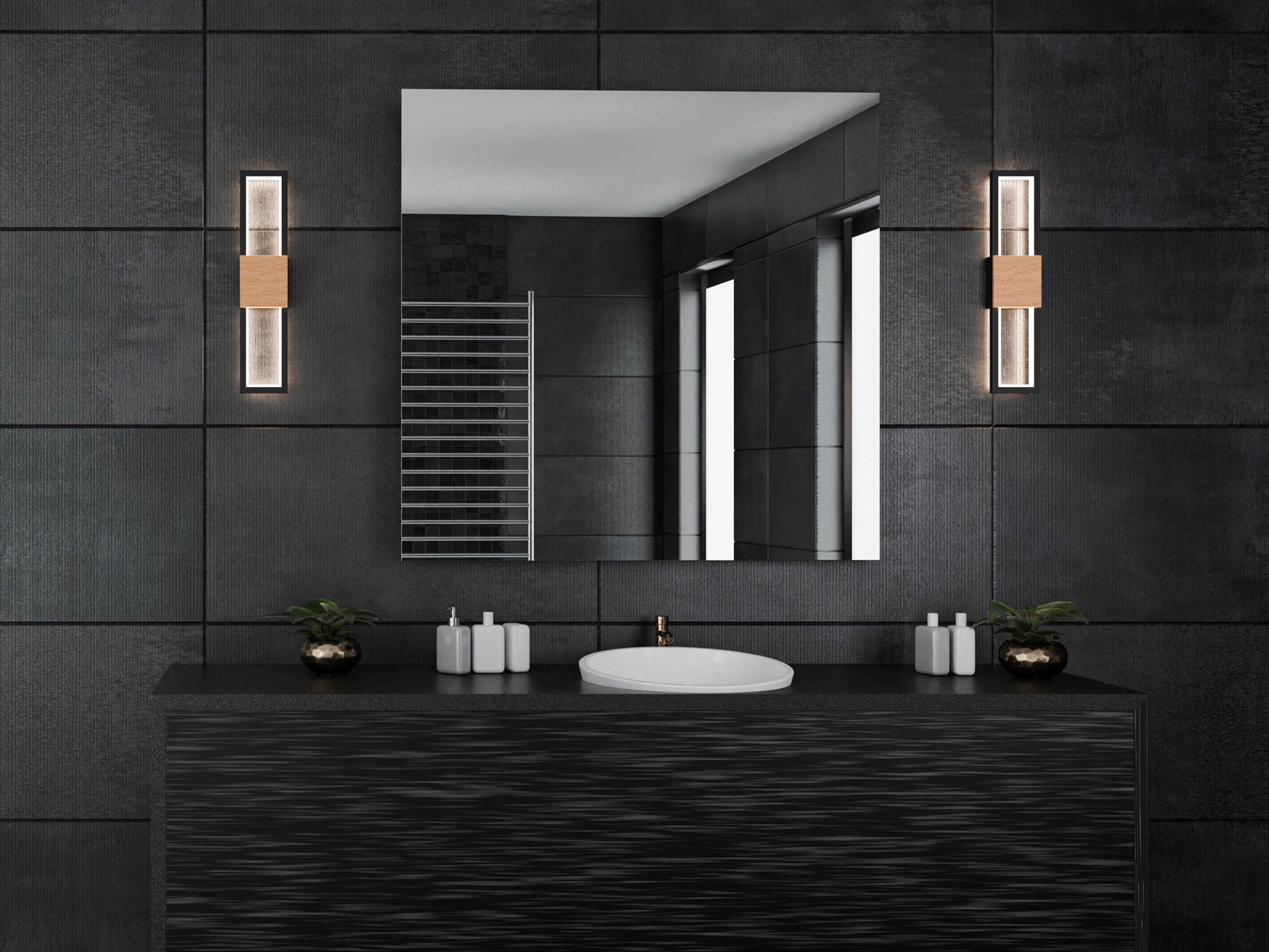 dweLED by WAC Lighting Peekaboo 1-Light Black Aged Brass Vanity Light