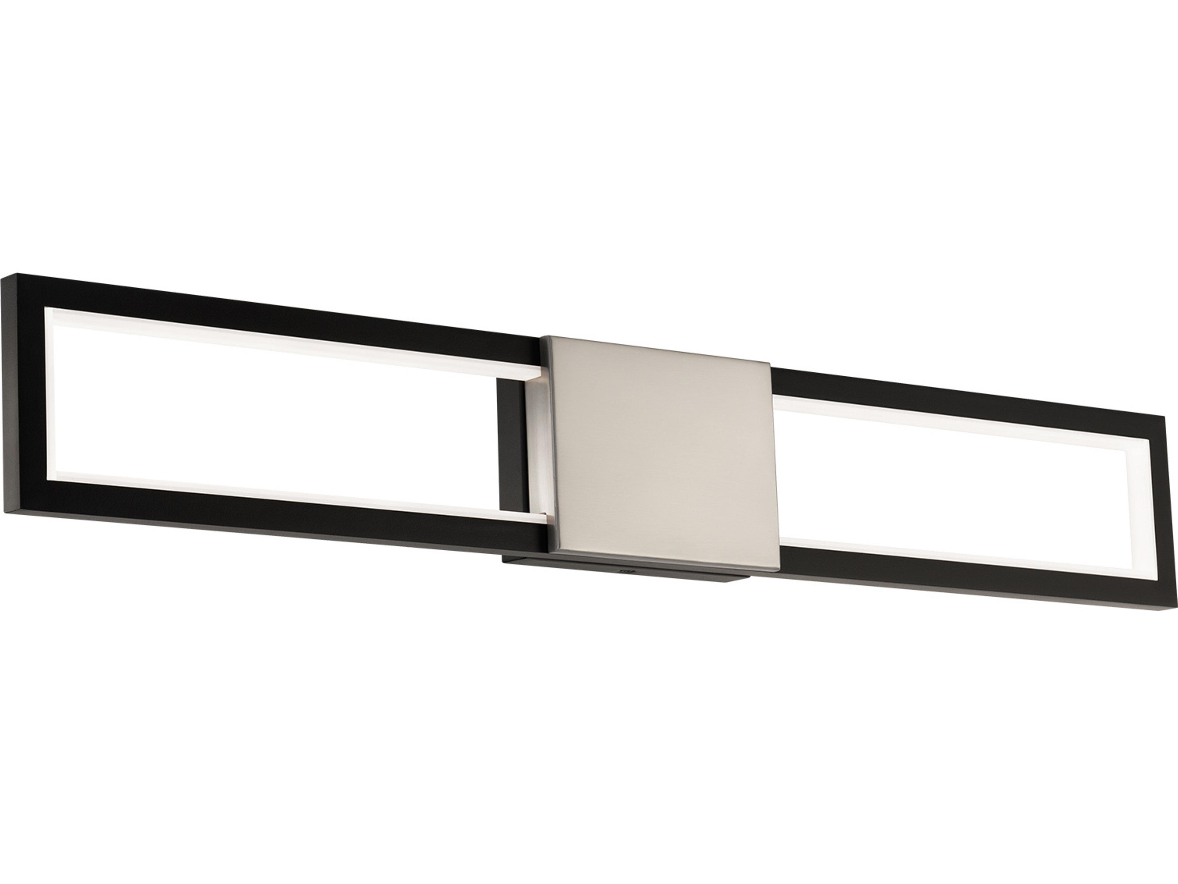 Peekaboo 1-Light Black Brushed Nickel Vanity Light