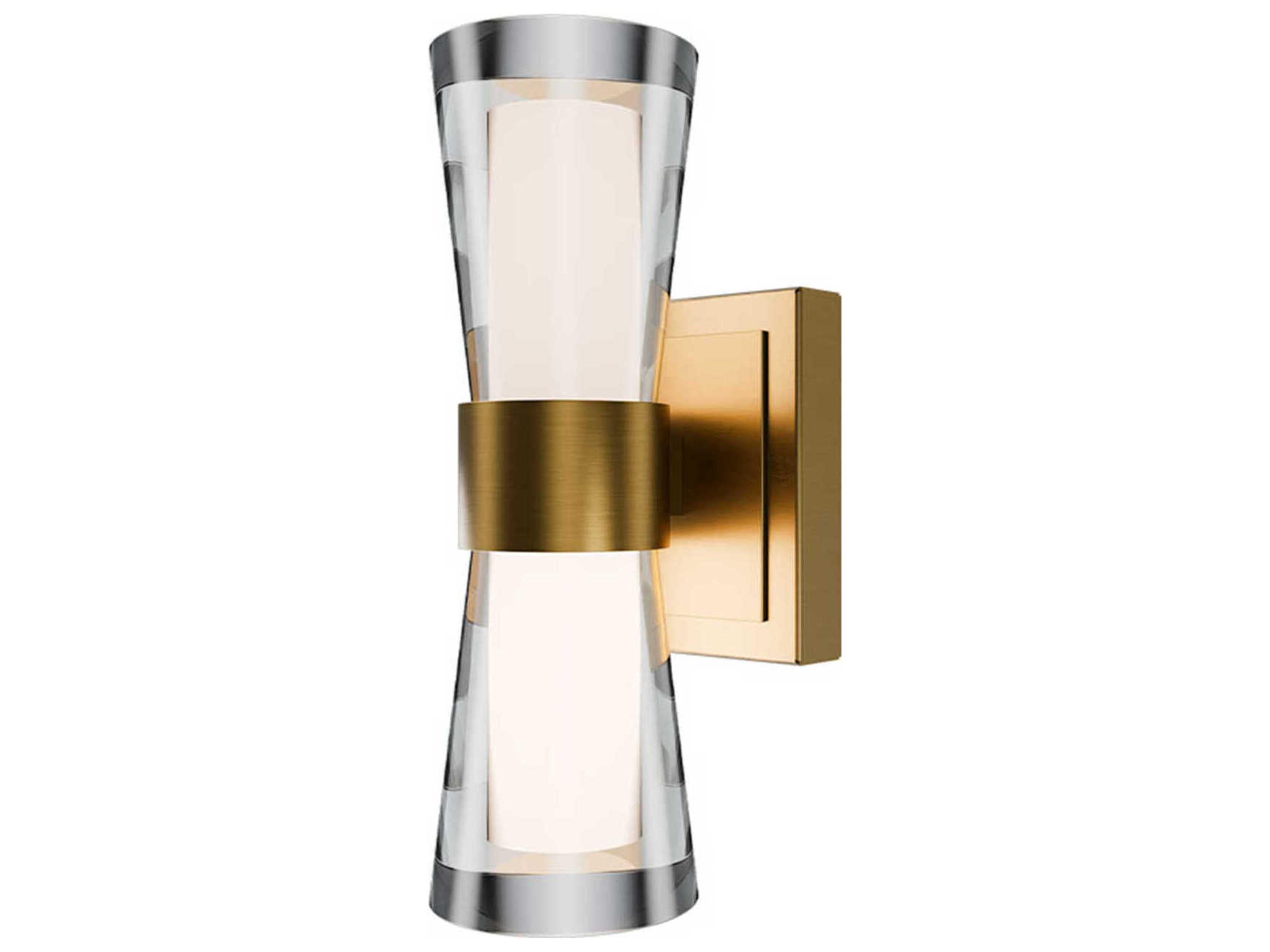 dweLED by WAC Lighting Hourglass 1-Light Aged Brass Wall Sconce