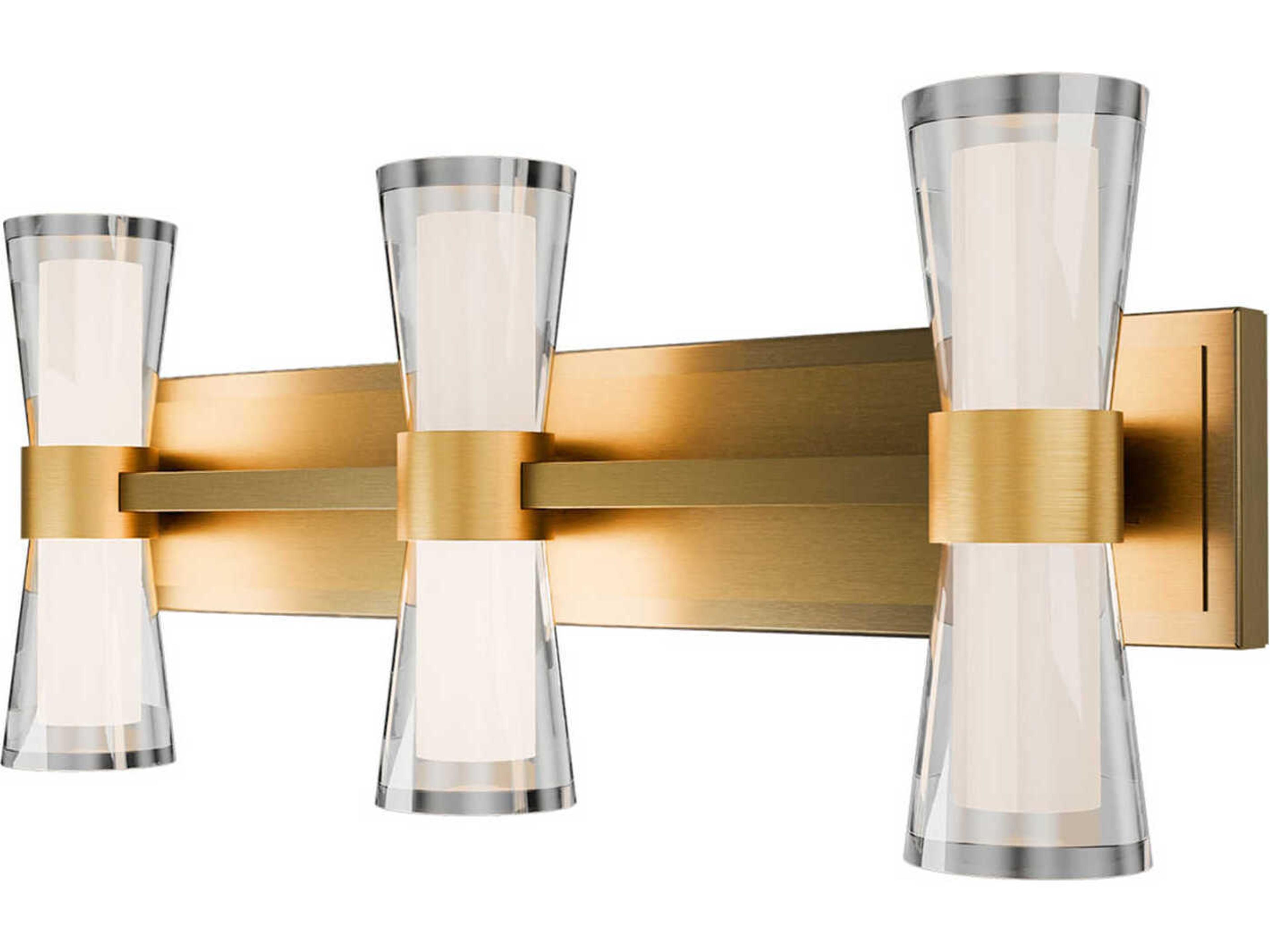 Hourglass 3-Light Aged Brass Vanity Light