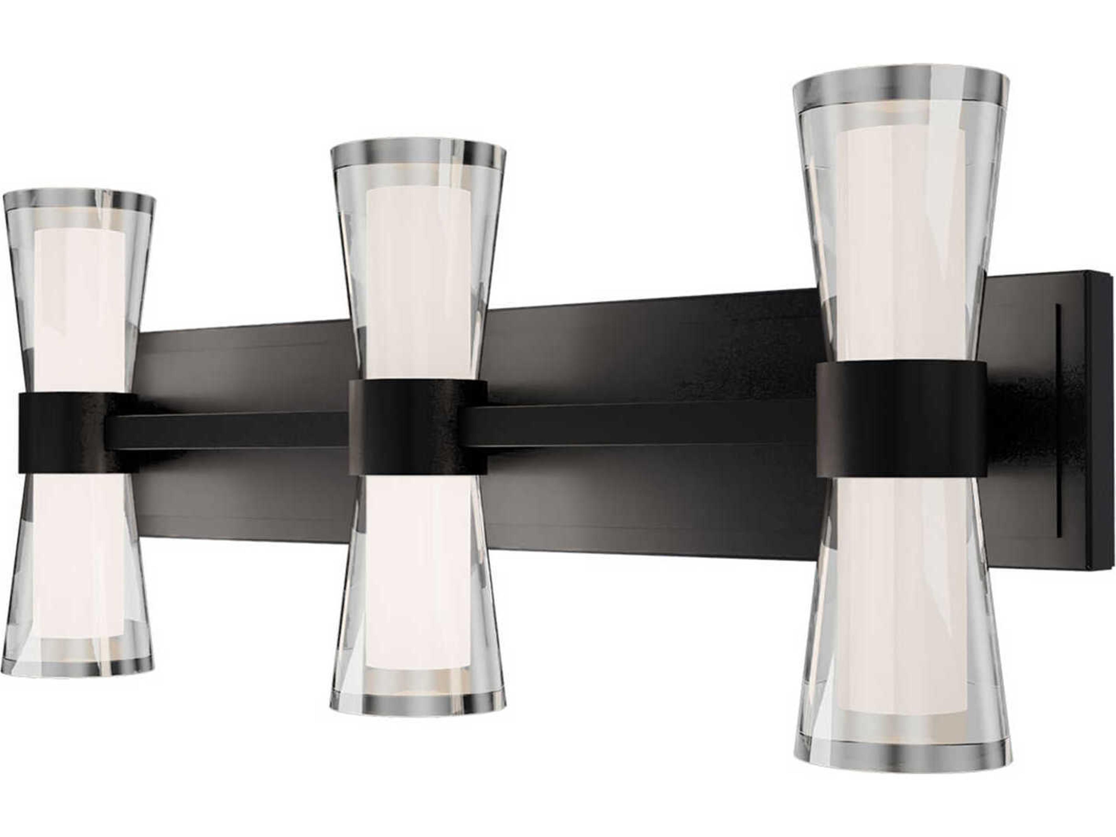 Hourglass 3-Light Black Vanity Light