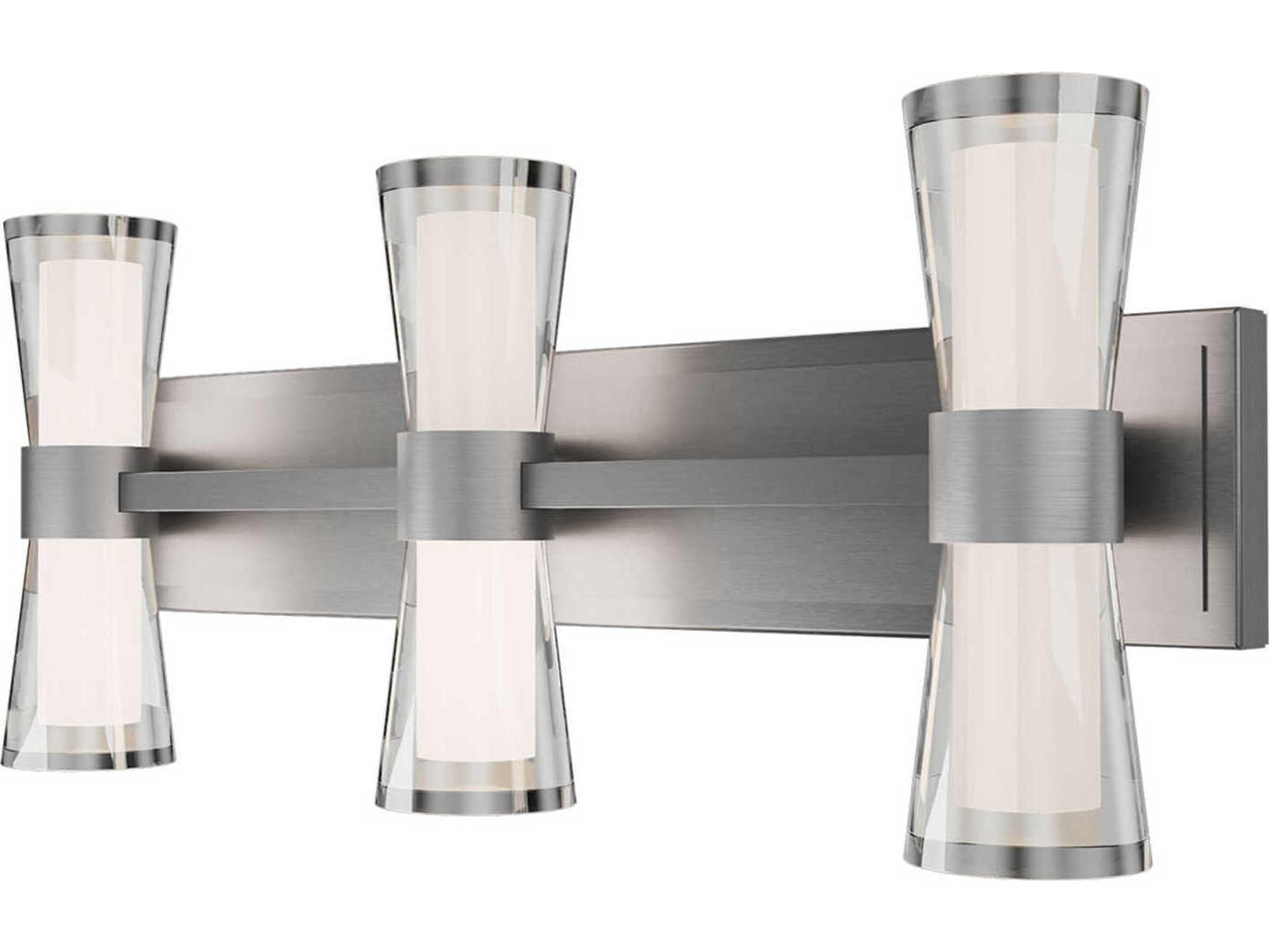 Hourglass 3-Light Brushed Nickel Vanity Light