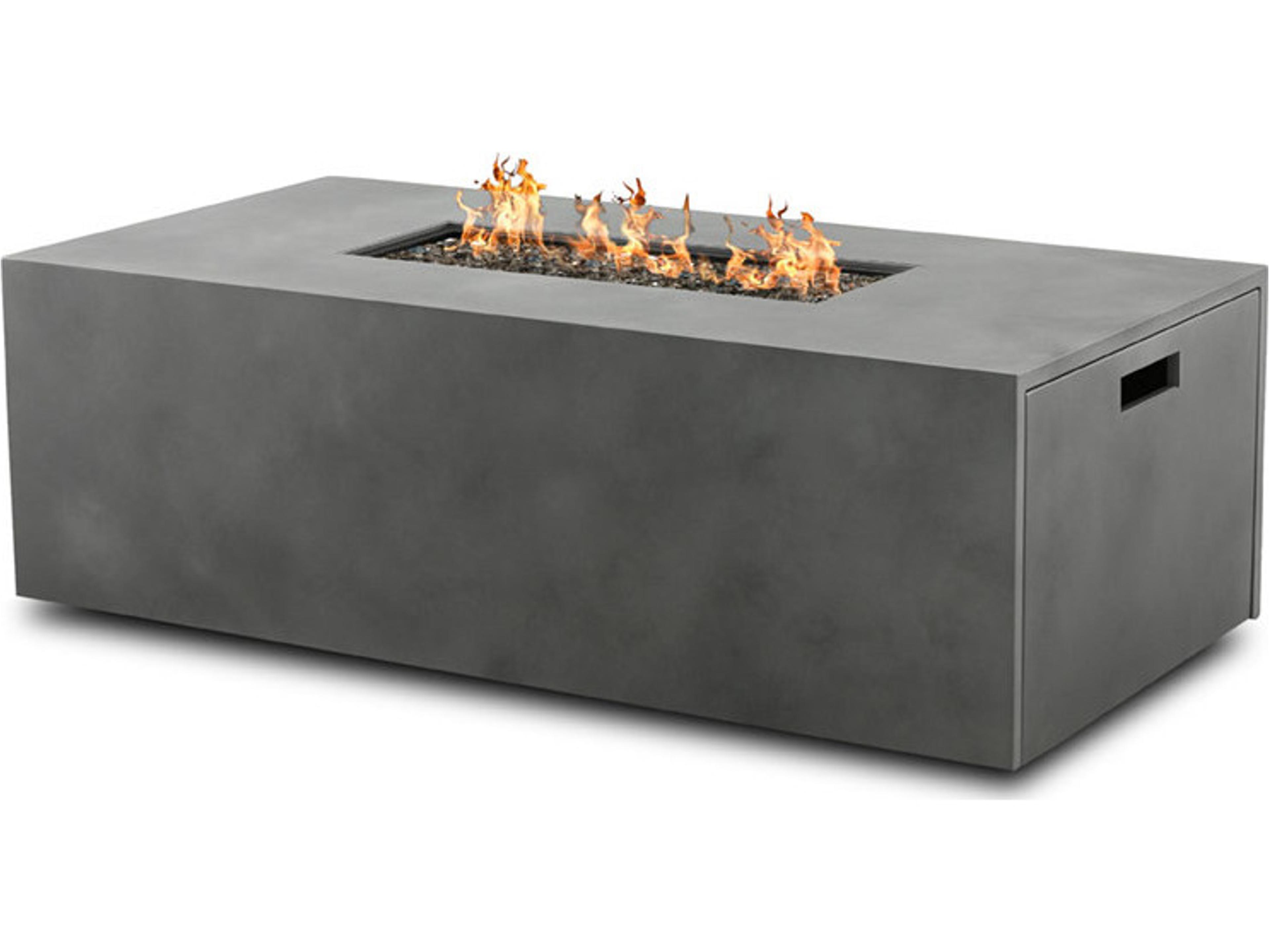 Ebel Bellino Aluminum Rectangular Fire Pit with Lid