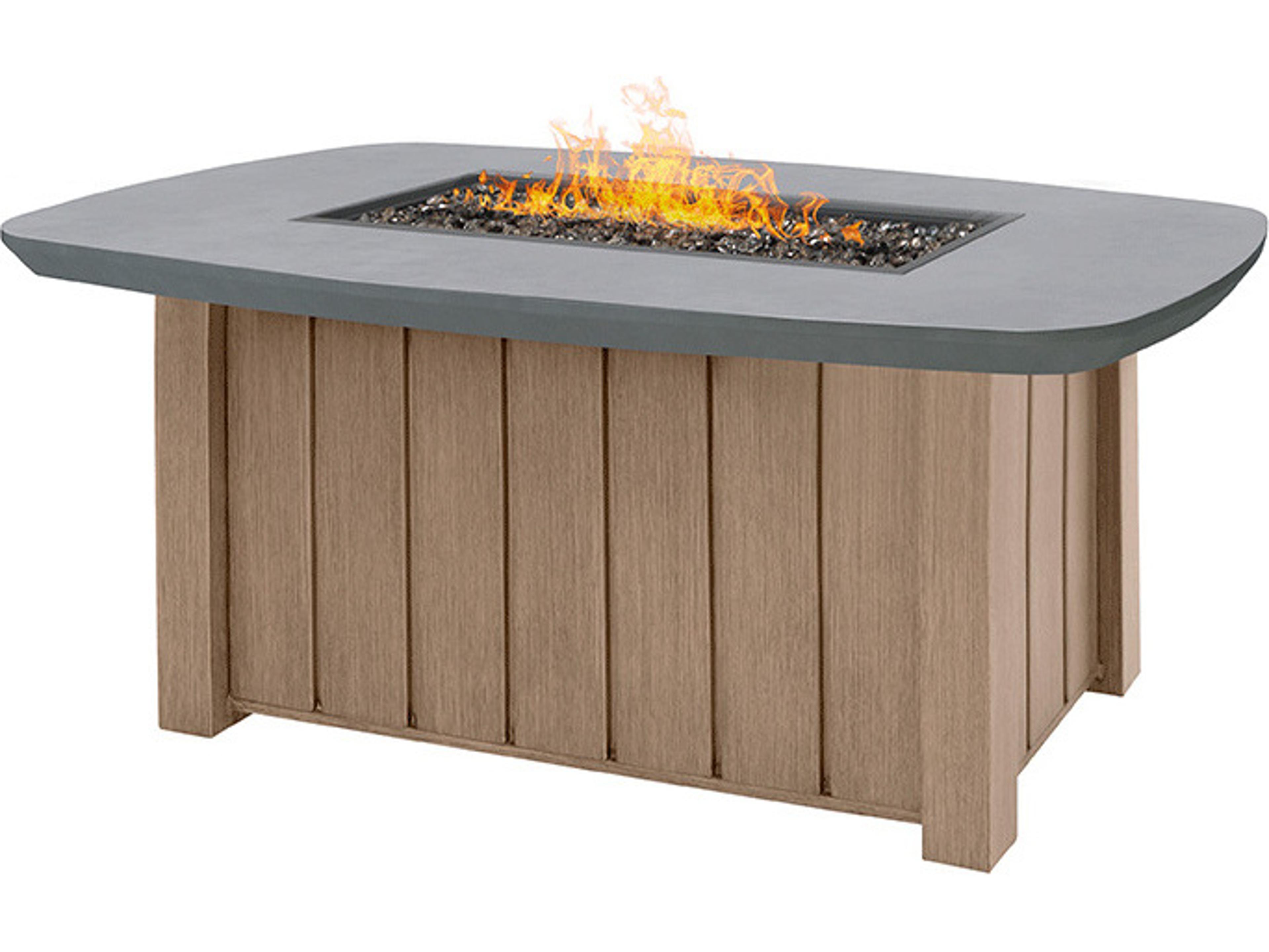 Ebel Bellino Aluminum Rectangular Fire Pit with Lid