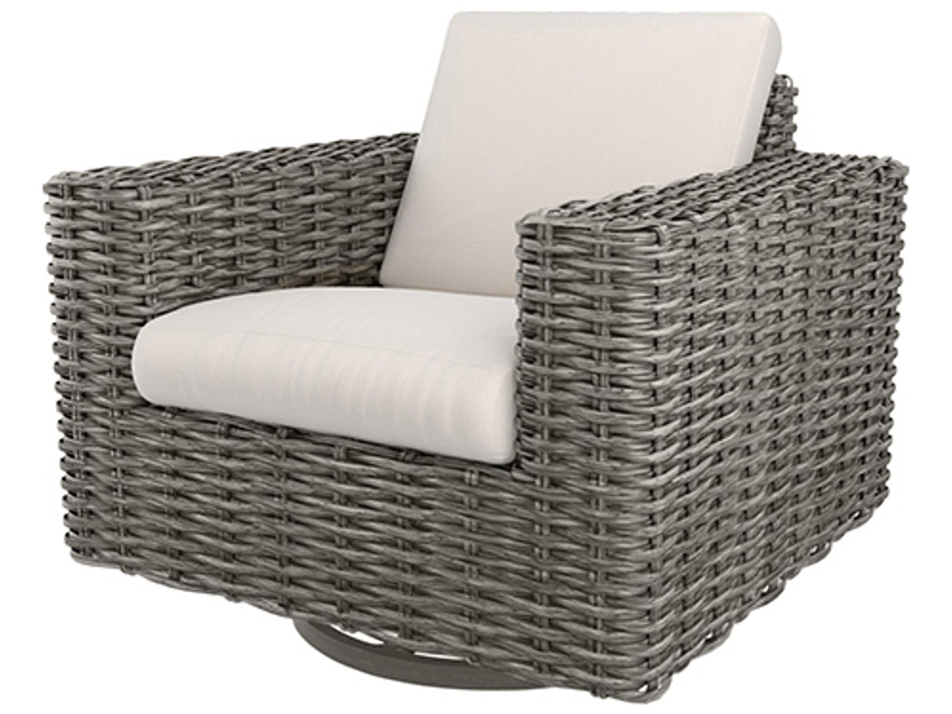 Mia Swivel Glider Club Chair in Eco-Weave Wicker