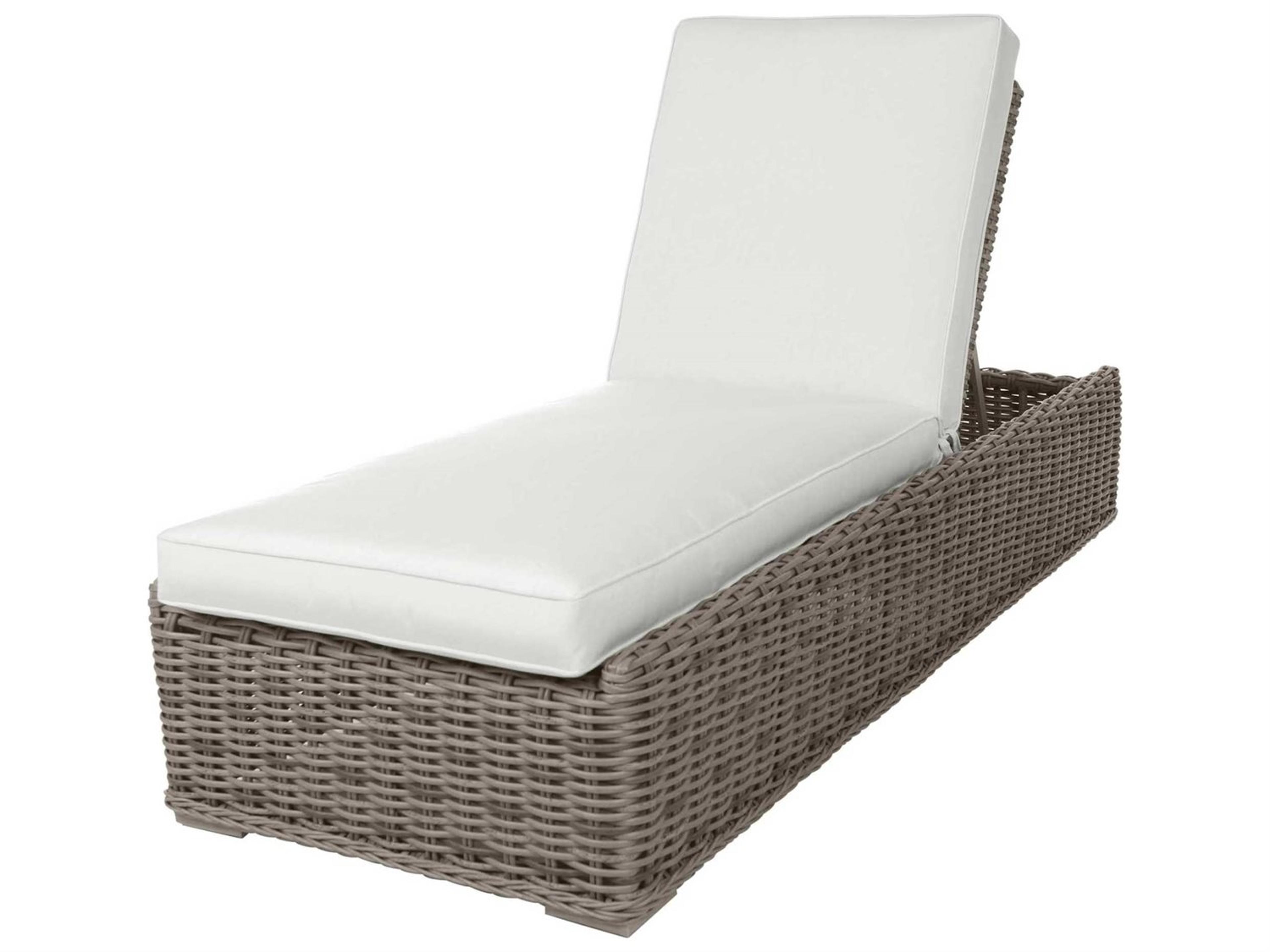 Laurent Wicker Adjustable Patio Chaise Lounge with Wheels