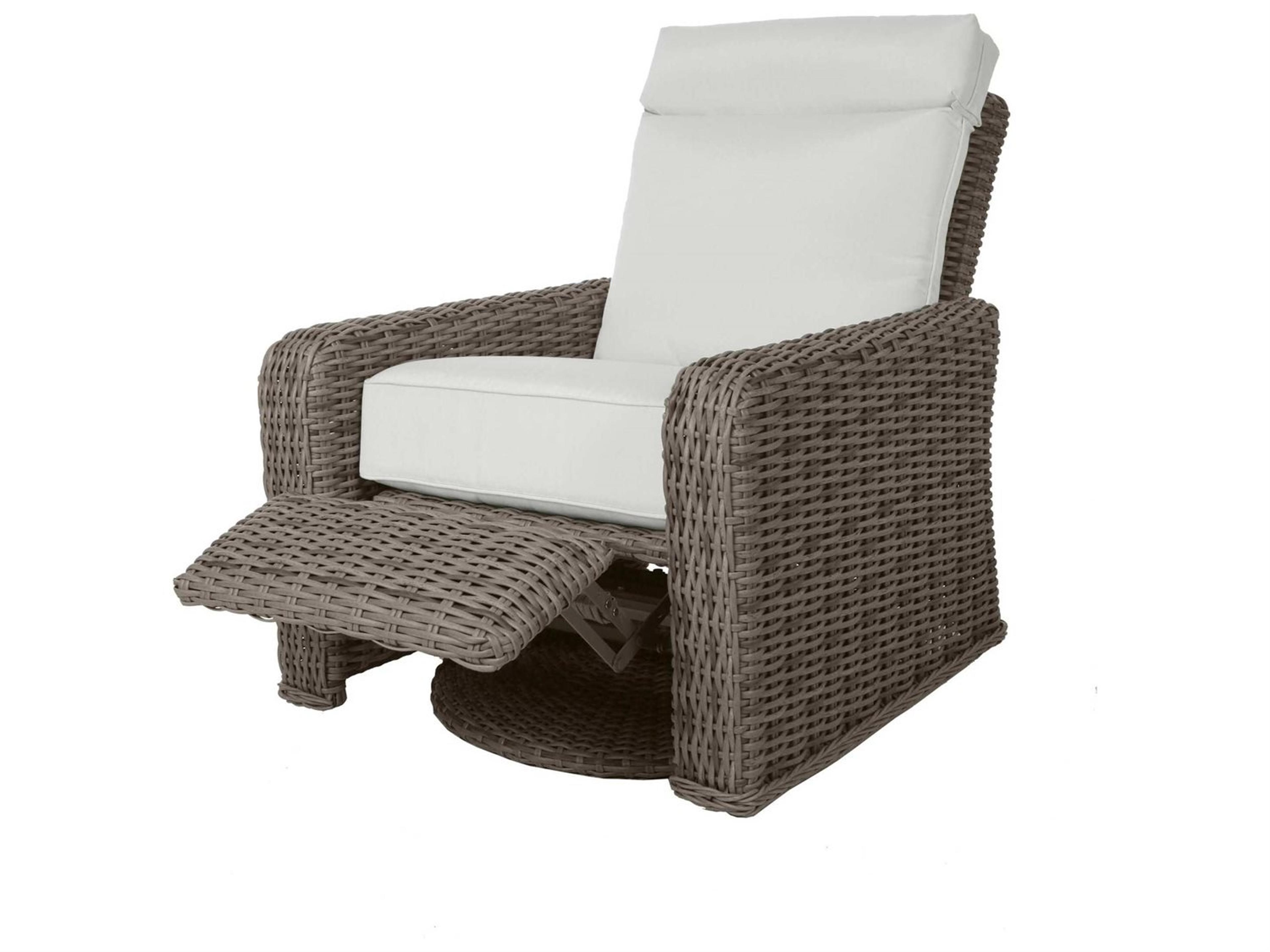 Ebel Laurent Wicker Swivel Recliner Outdoor Patio Lounge Chair