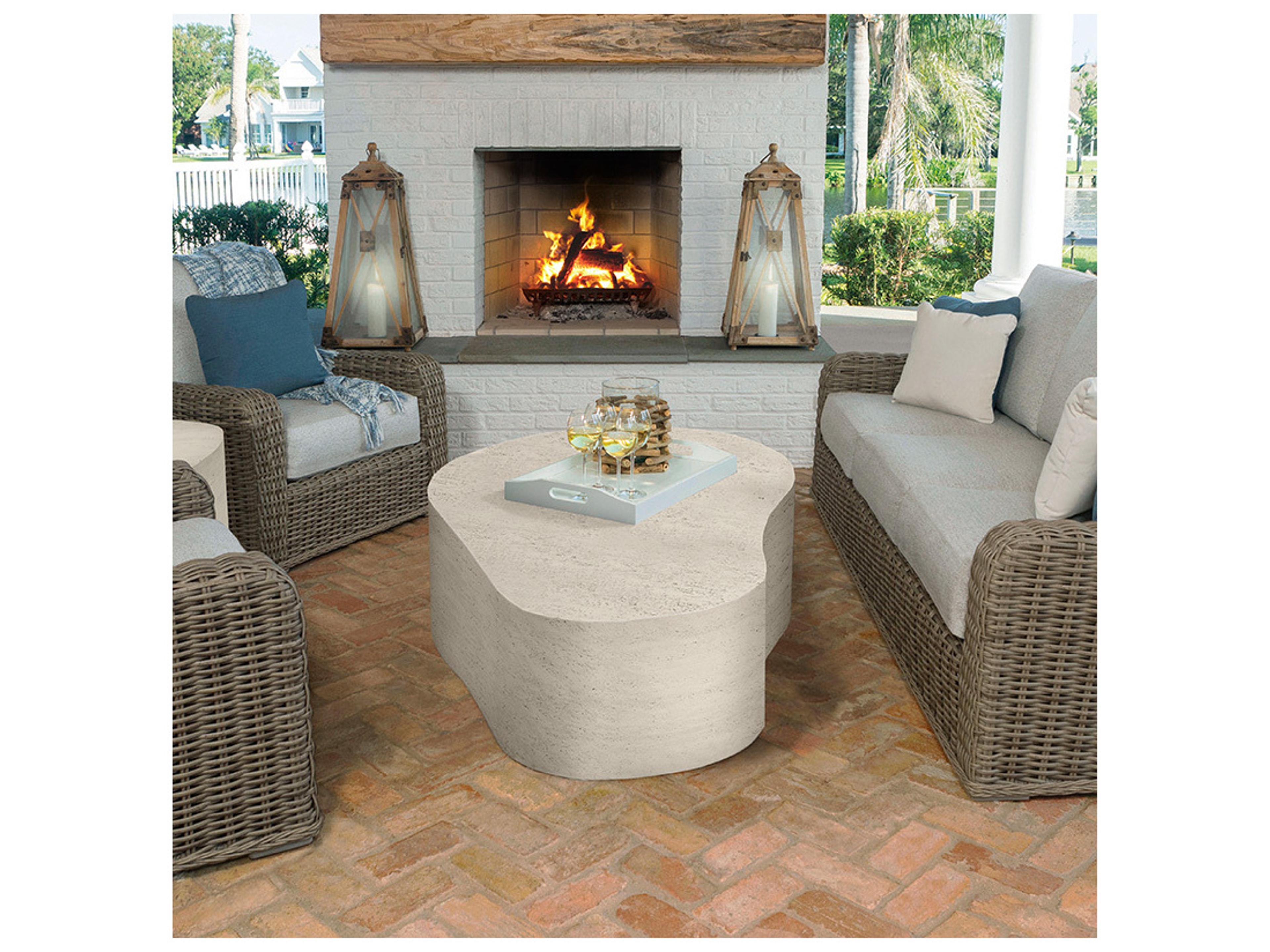 Ebel Tahoe Aluminum Poly Stone Top Patio Coffee Table