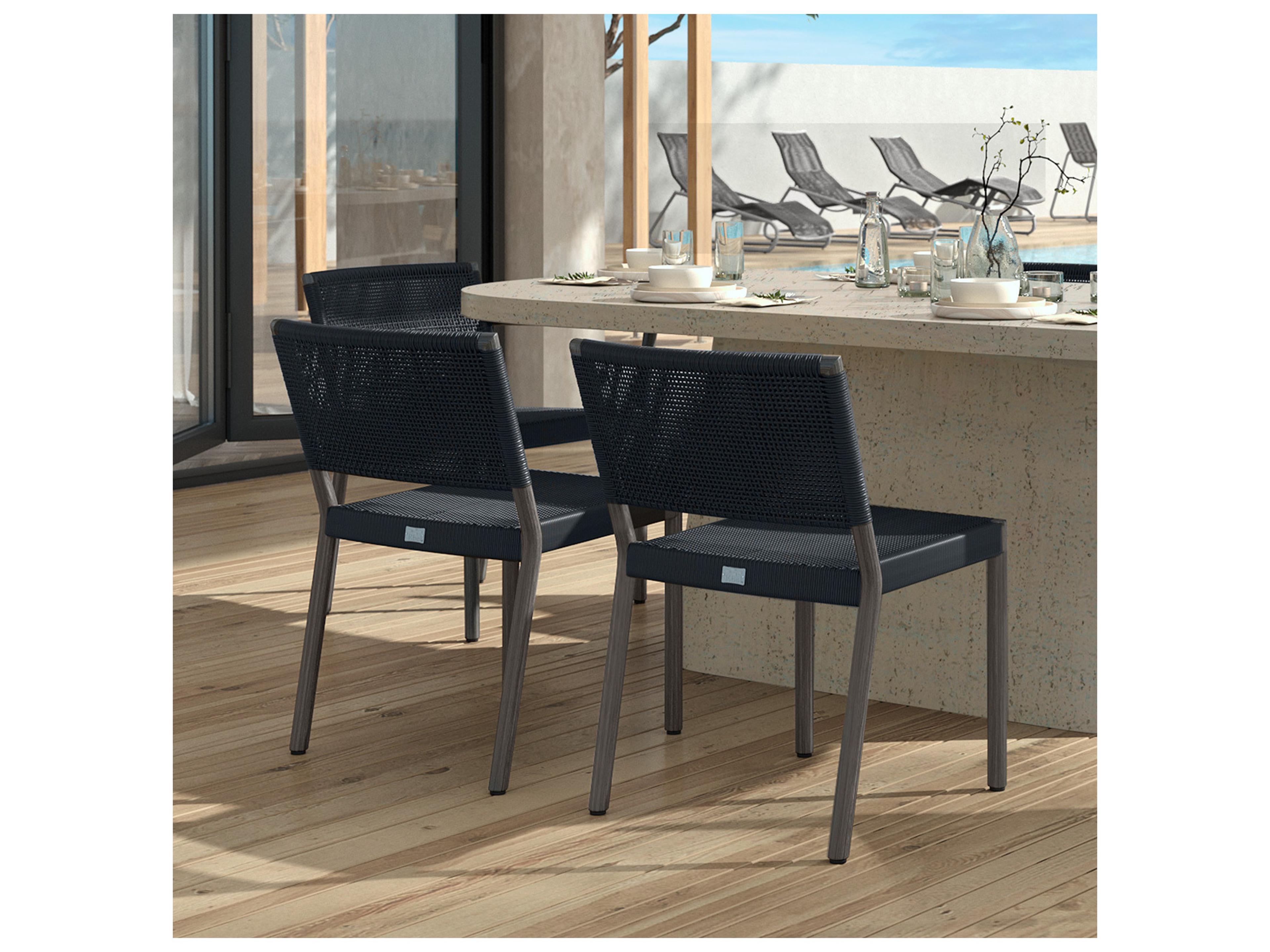 Ebel Orleans Aluminum Stackable Outdoor Patio Dining Side Chair