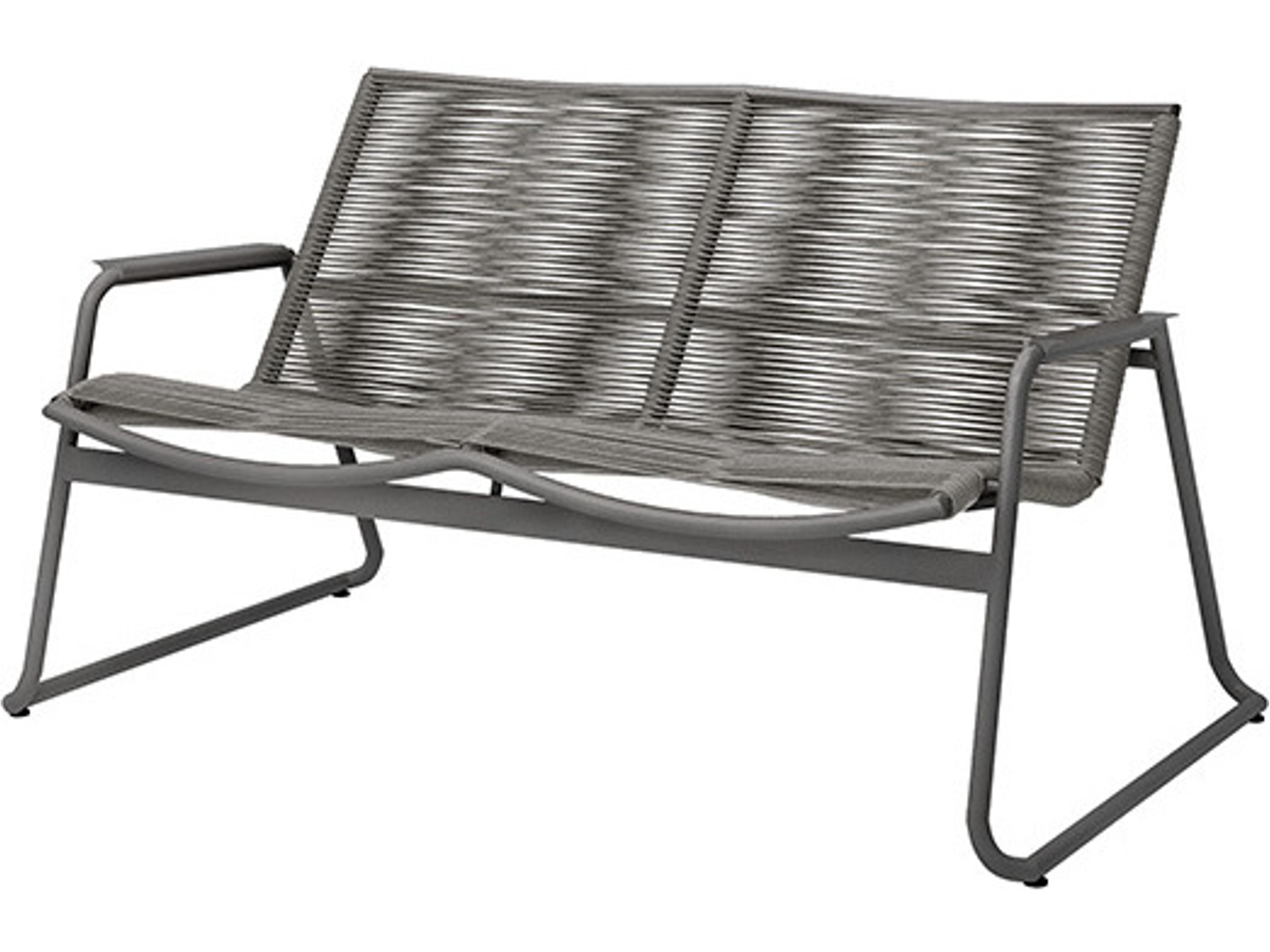 Ebel Cabana Aluminum Wicker Stackable Outdoor Patio Loveseat