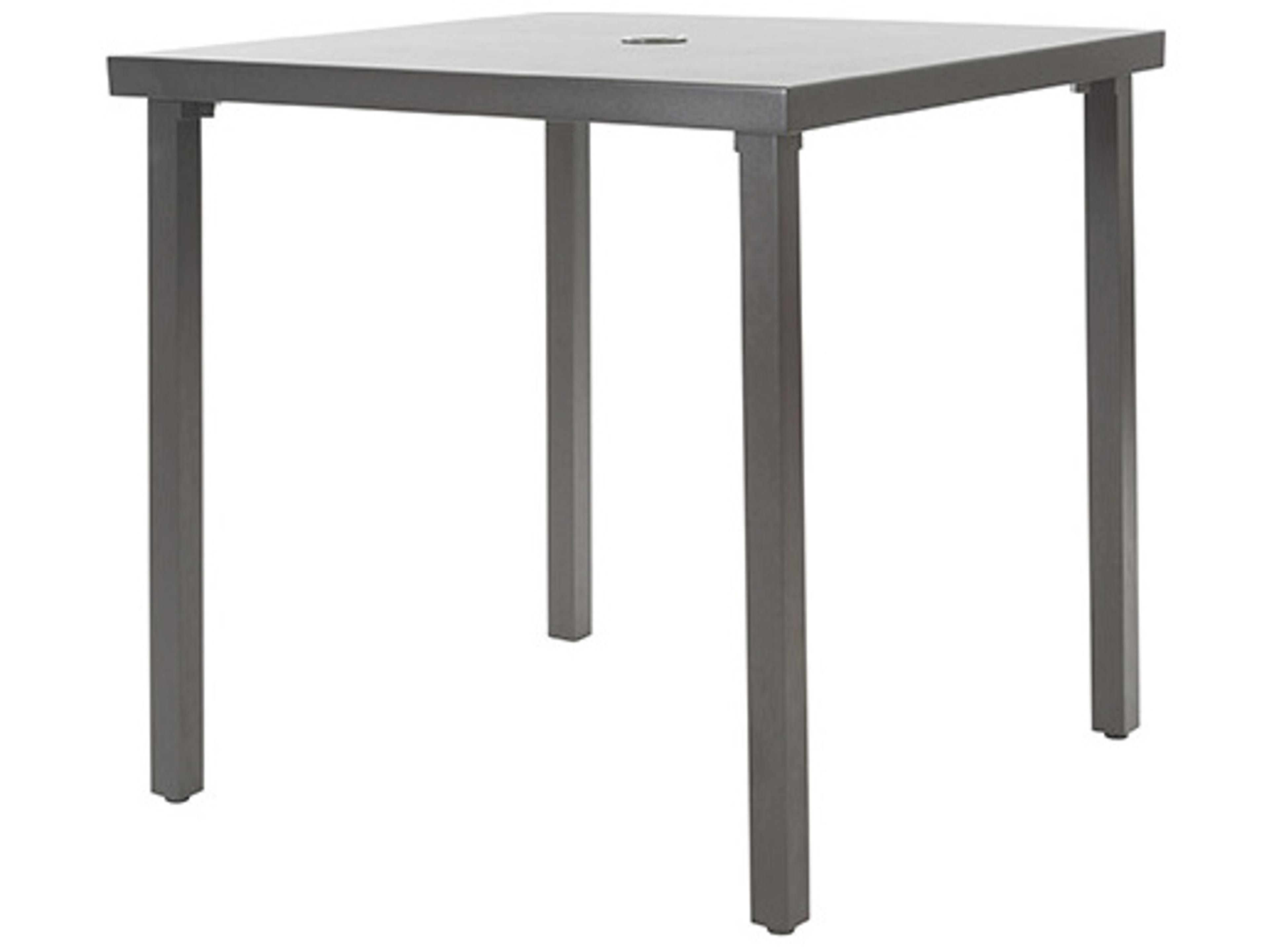 Ebel Cabana Aluminum Square Patio Dining Table with Umbrella Hole